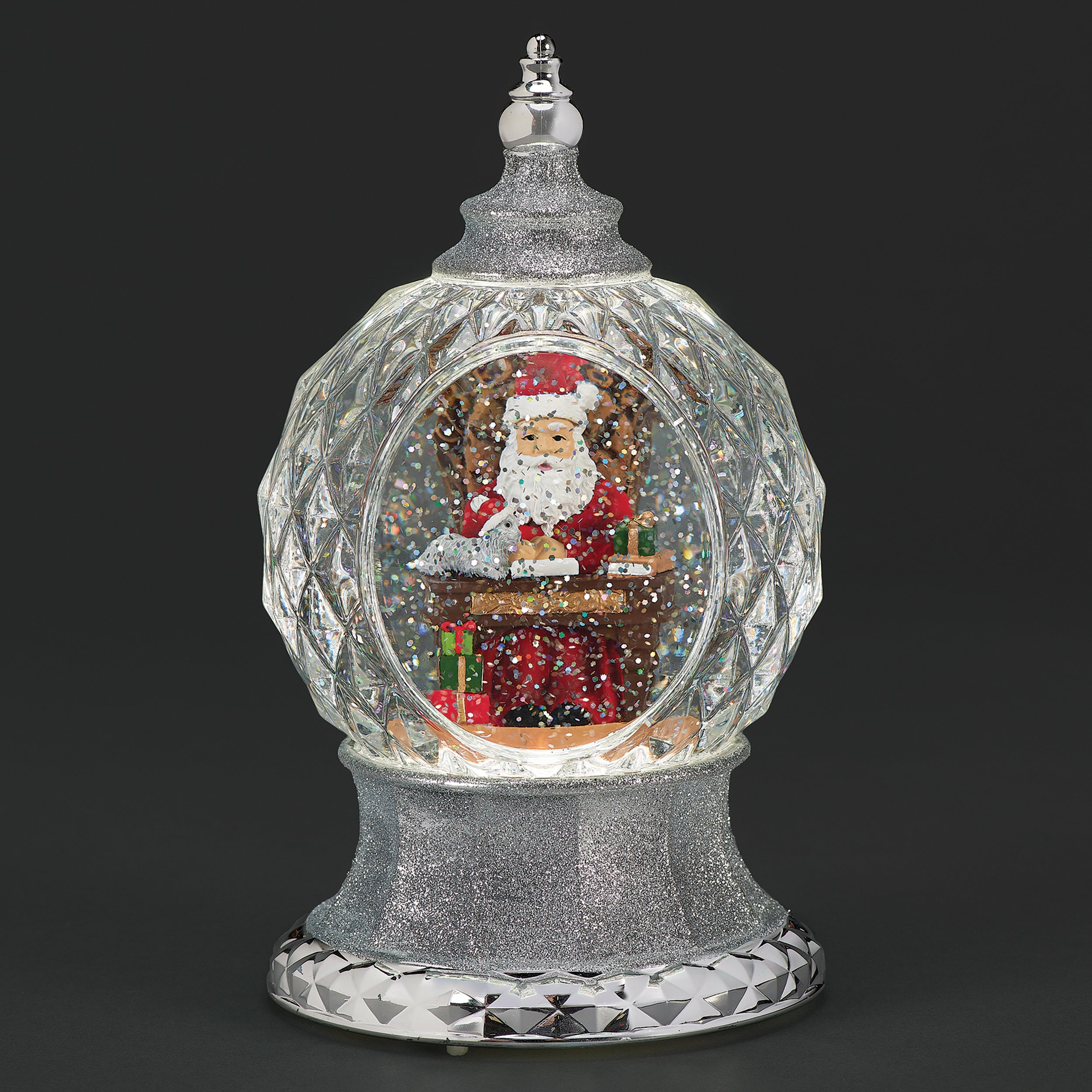 Confetti Lites Lighted Swirl Faceted Dome with Santa's List