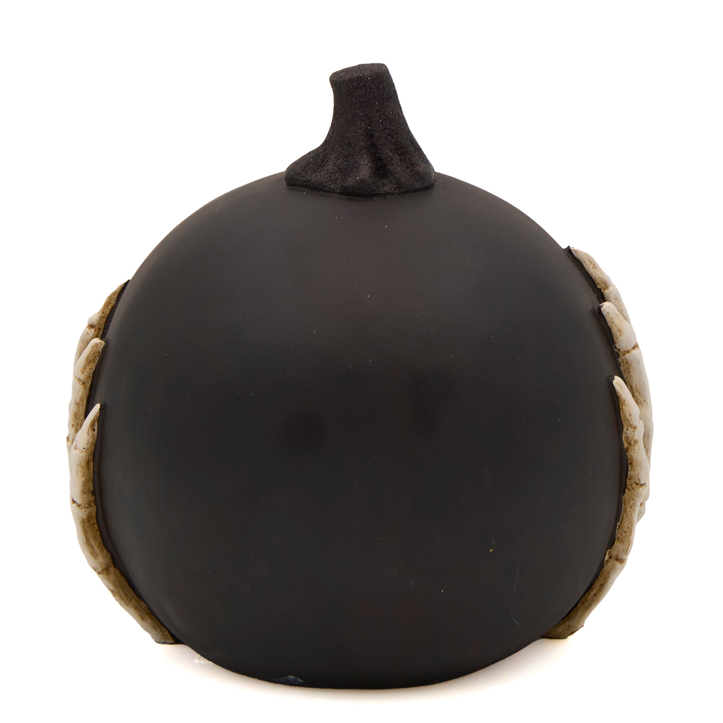 Lighted Black Pumpkin with Halloween Scene