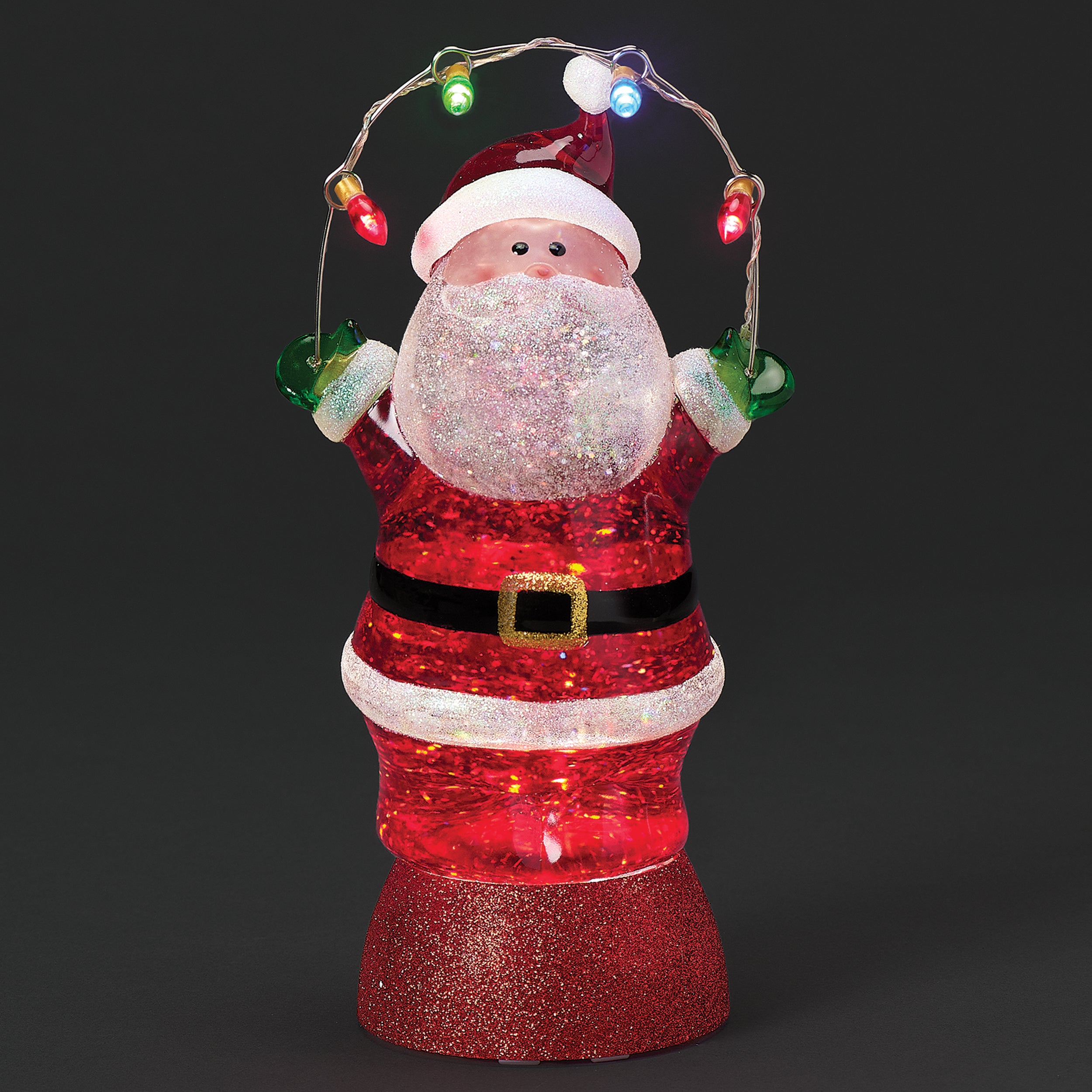 Confetti Lites Lighted Swirl Santa Holding String Lights