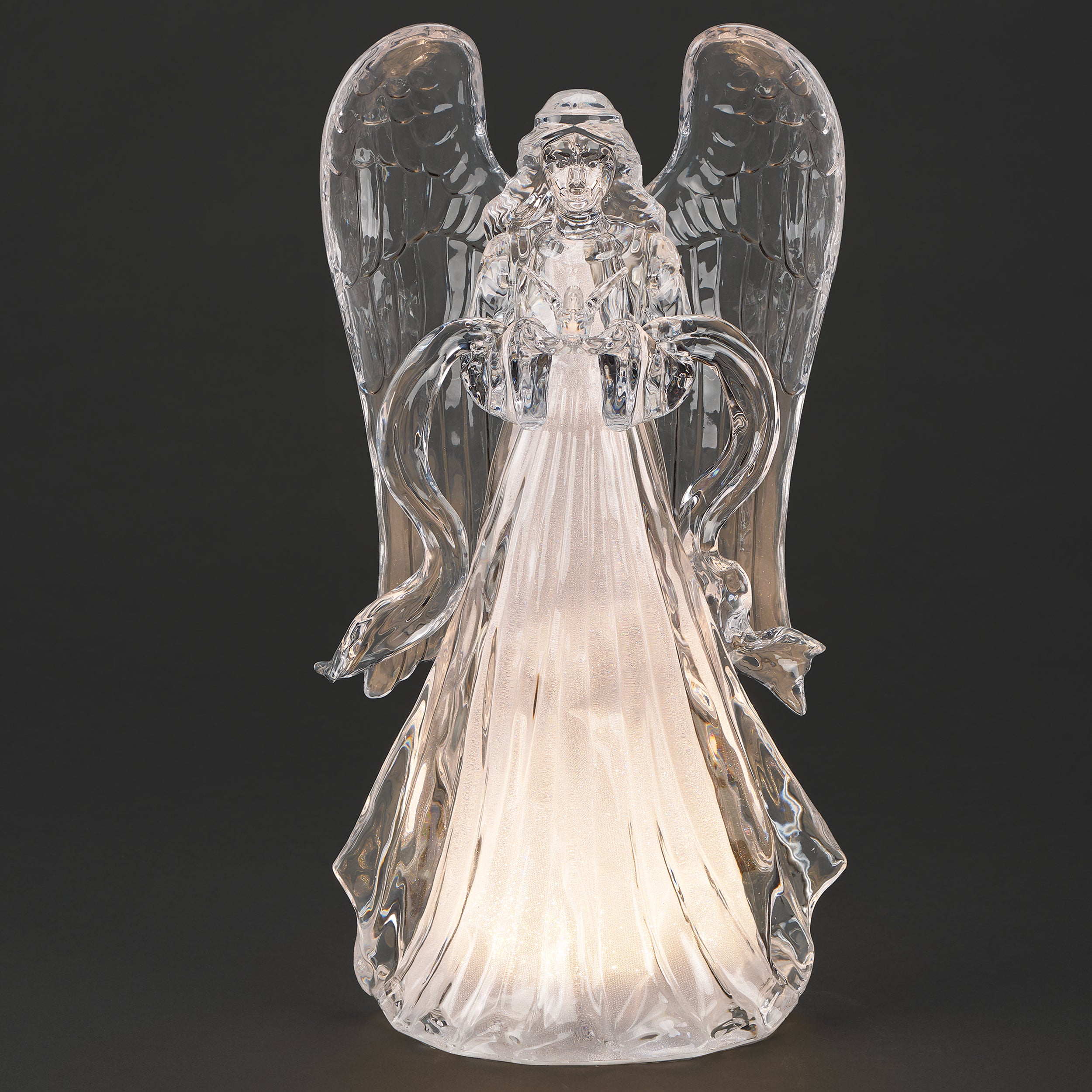 Lighted Angel Figure Holding a Dove