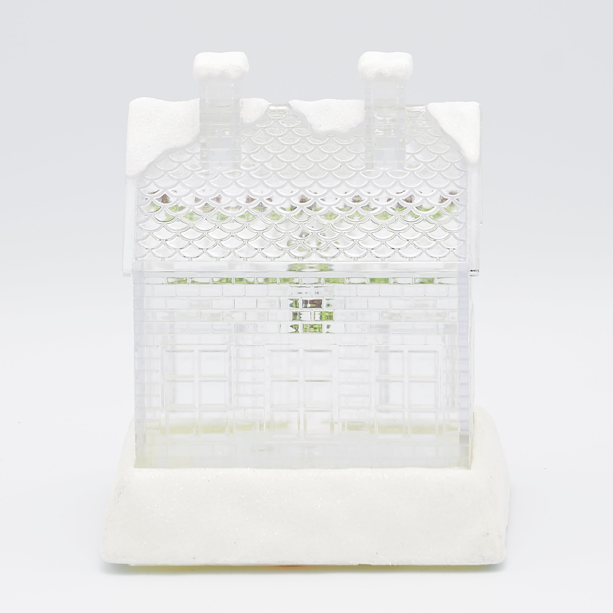 Confetti Lites Lighted Swirl Clear House with Wreath & Christmas Garland