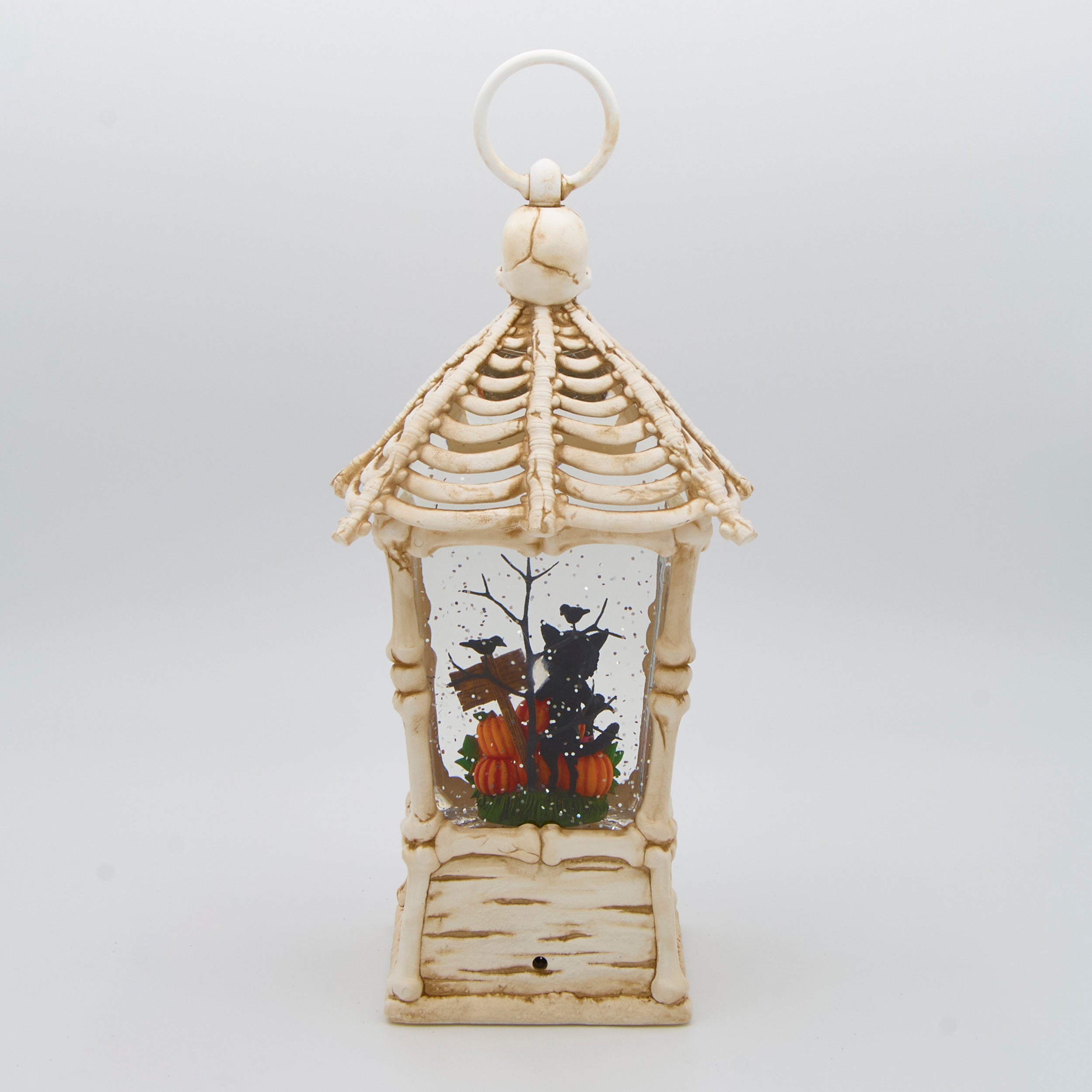 Glitterdome Lighted Swirl Skeleton Bones Lantern