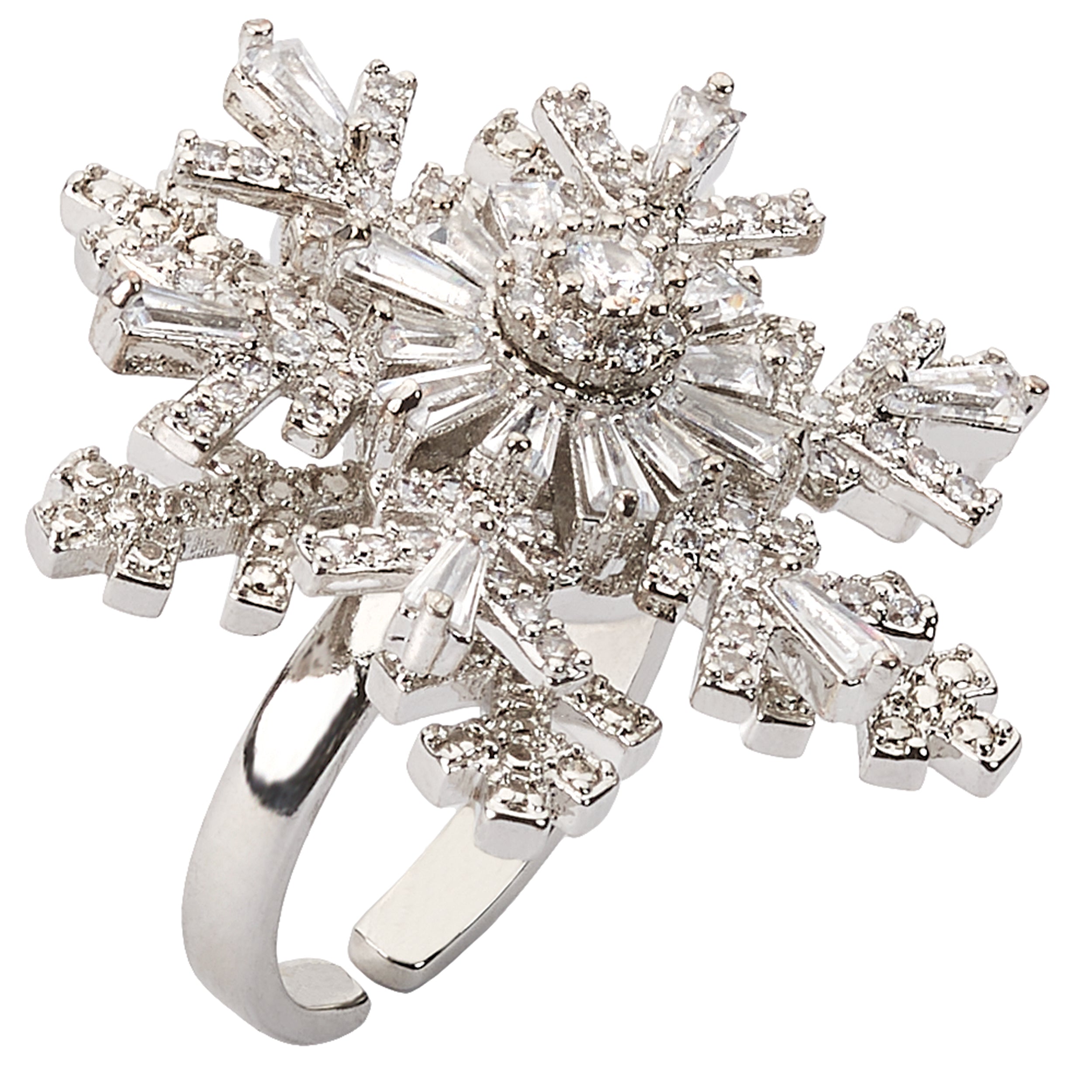 Snowflake Adjustable Clear Spin Ring