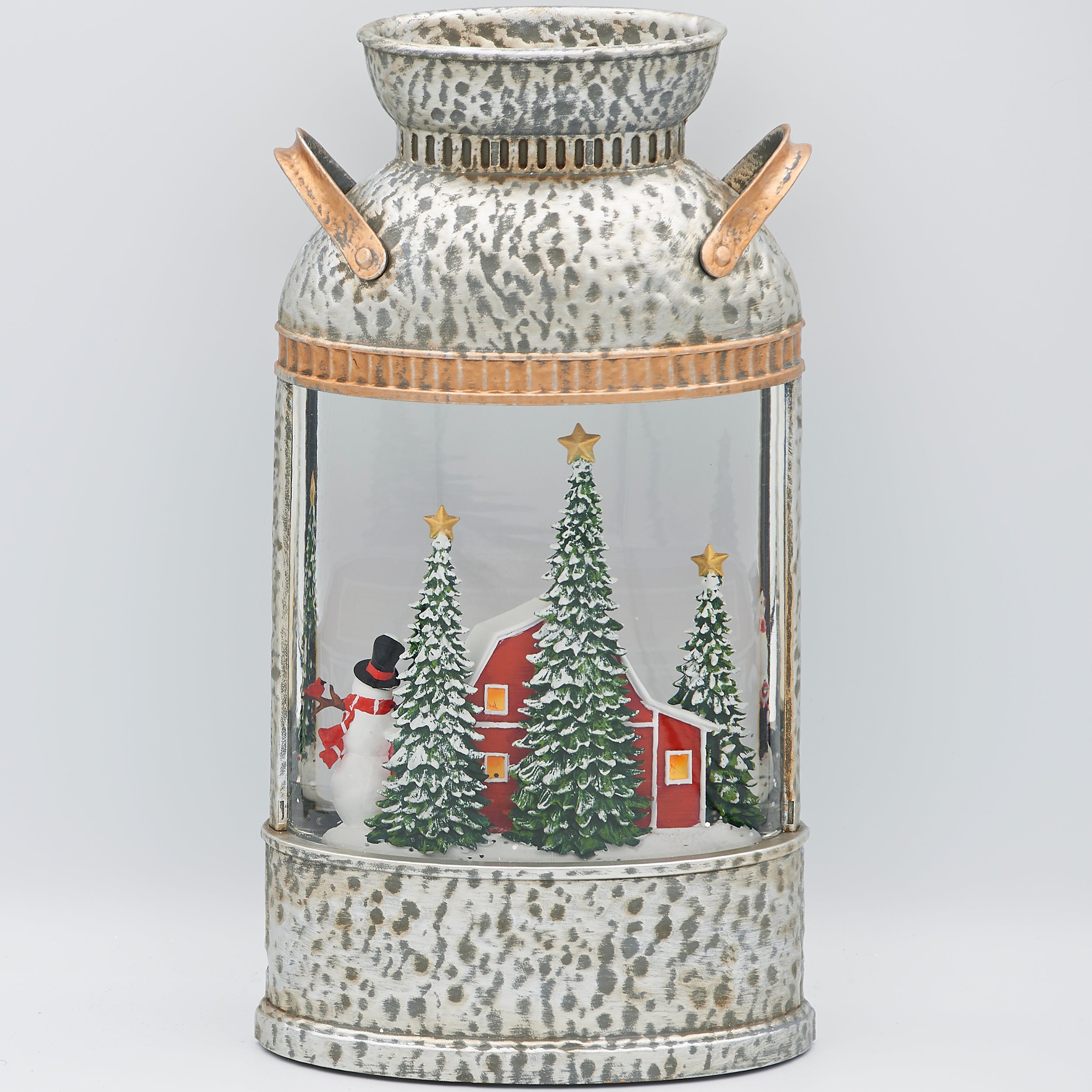 Confetti Lites Lighted Swirl Milk Can Farm Scene