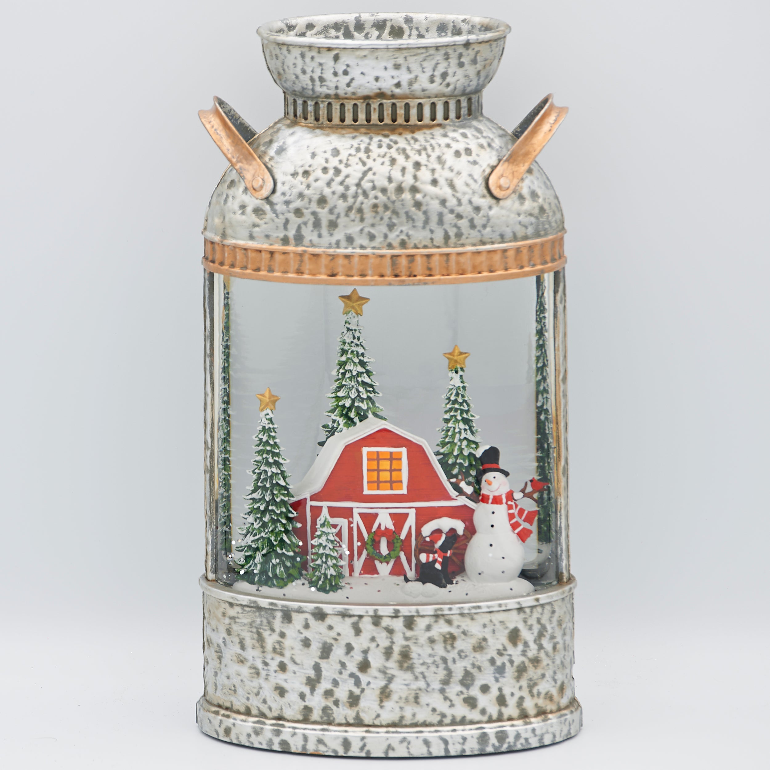 Confetti Lites Lighted Swirl Milk Can Farm Scene