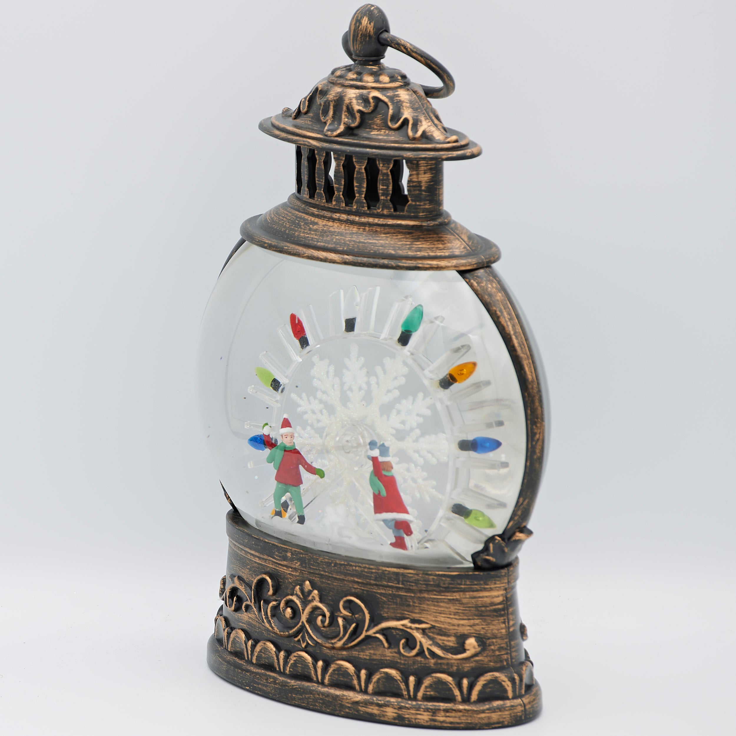 Confetti Lites Lighted Swirl Ferris Wheel with Children Snowball Scene