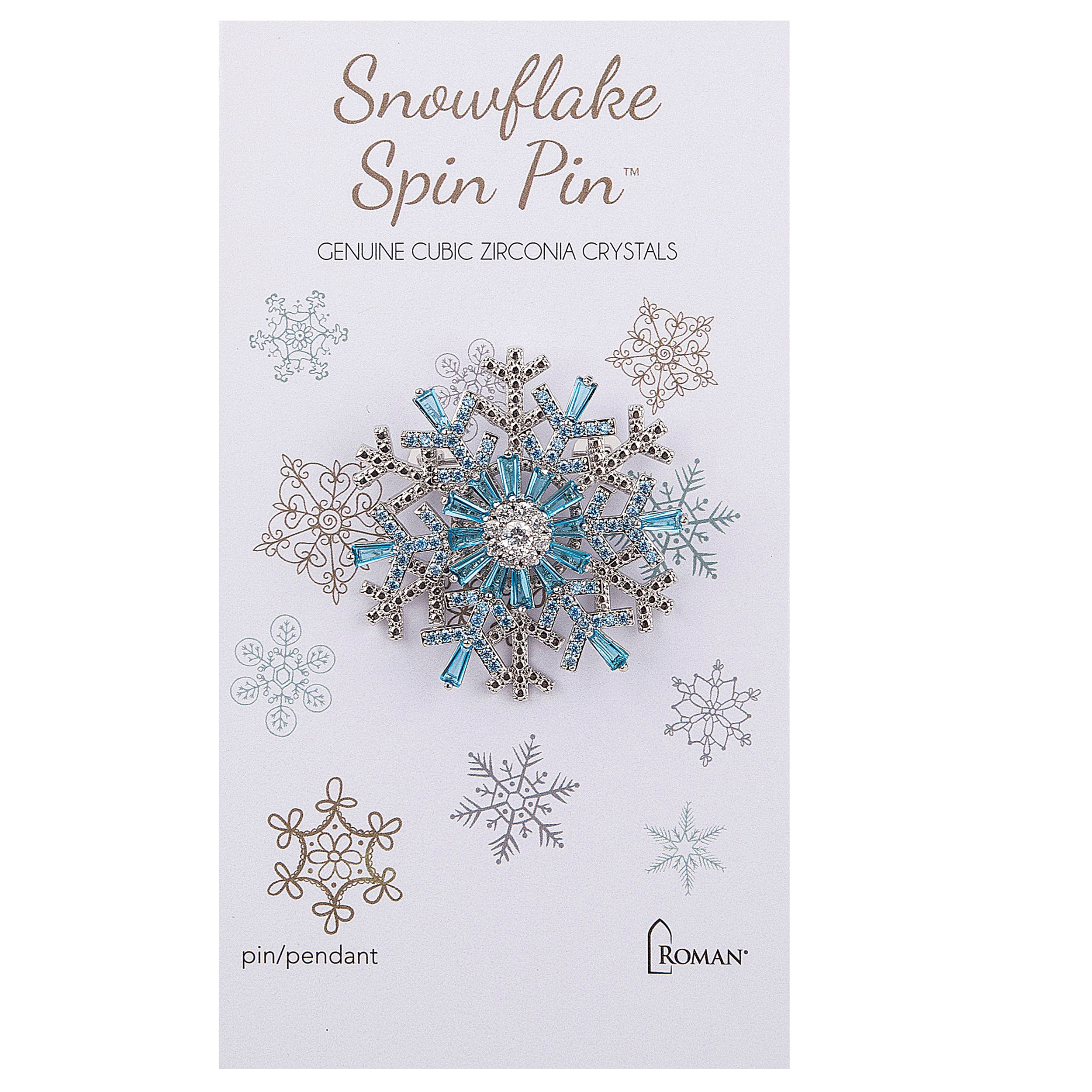 Snowflake Spinning Pin in Blue