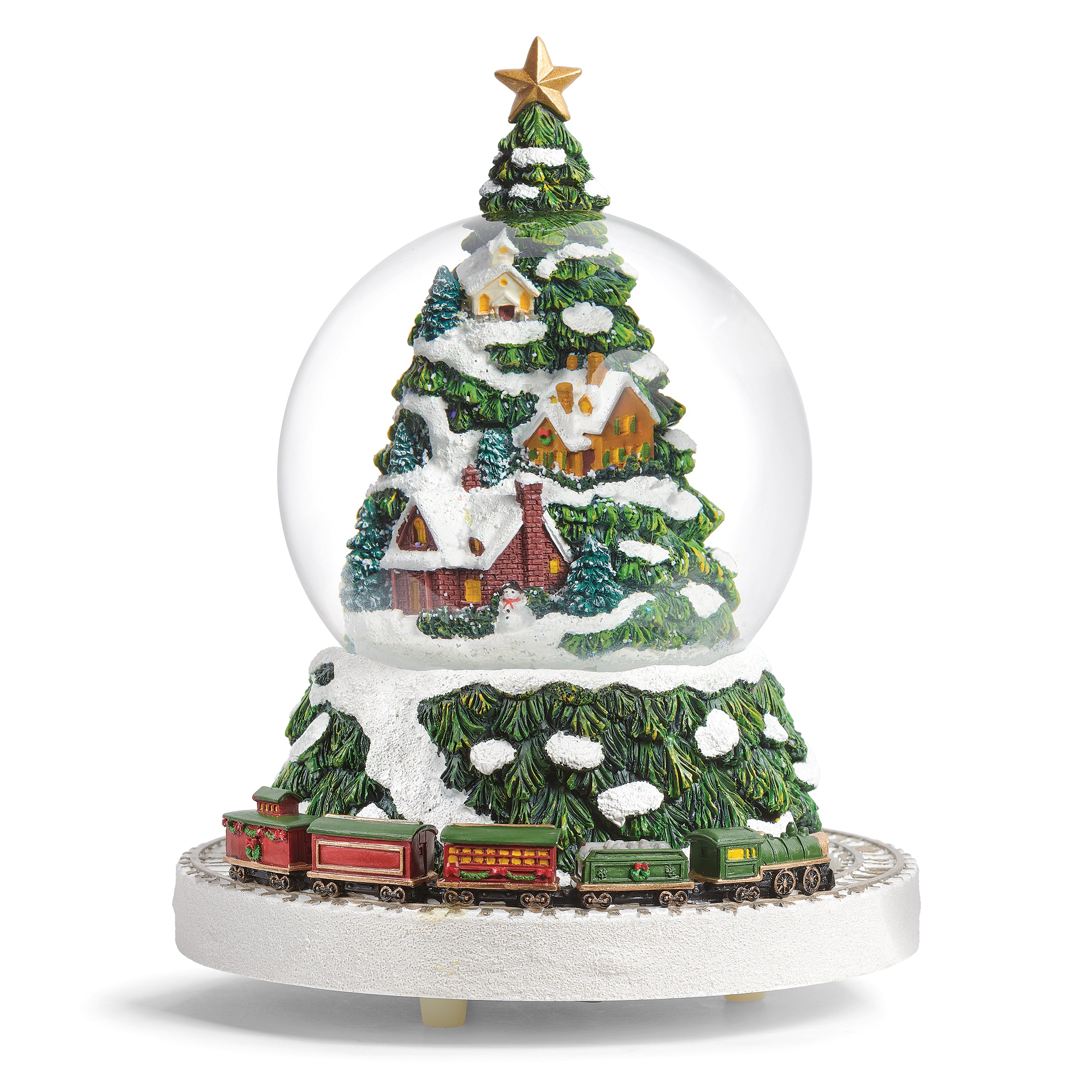 Glitterdome Rotating Christmas Tree Village - "Deck the Halls" Tune