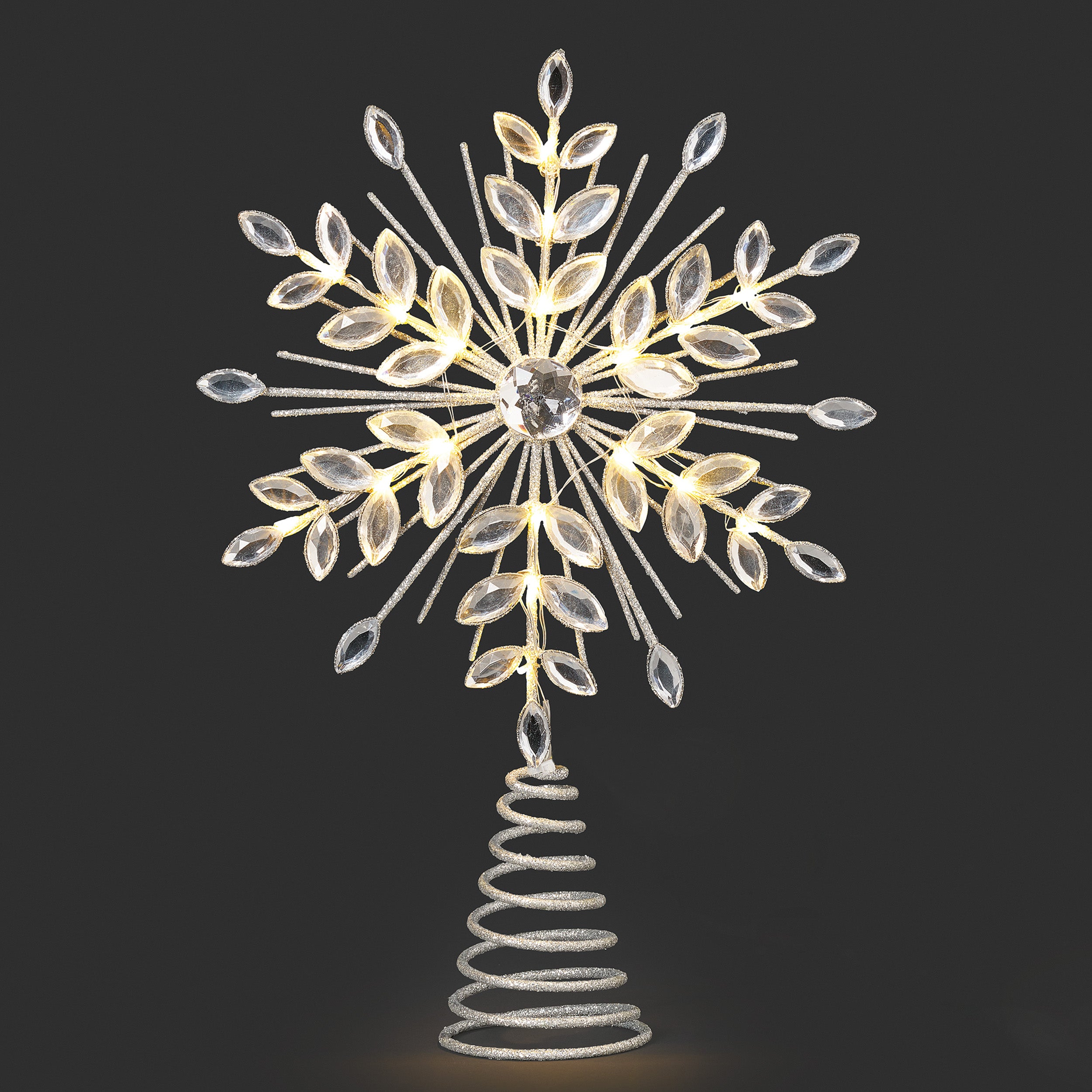 Lighted Snowflake Crystal Treetopper