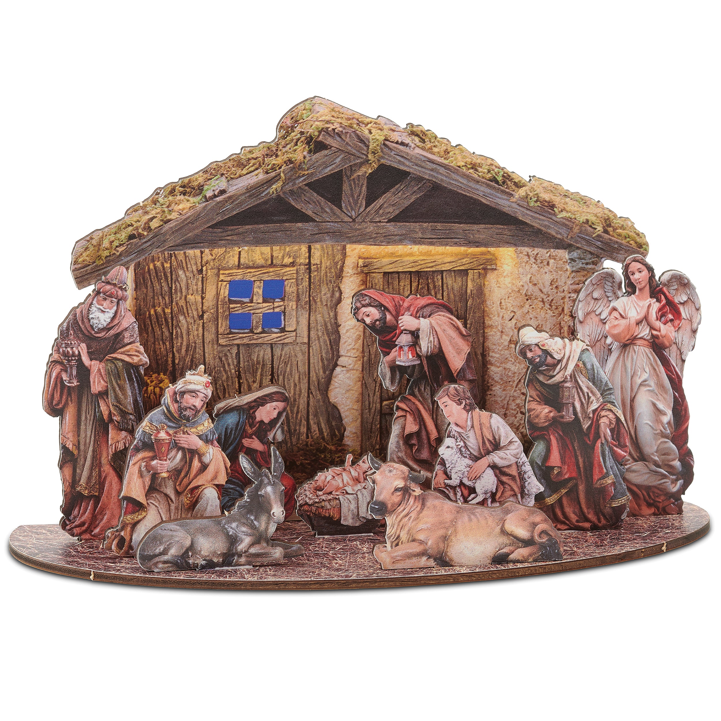Wooden Nativity Diorama