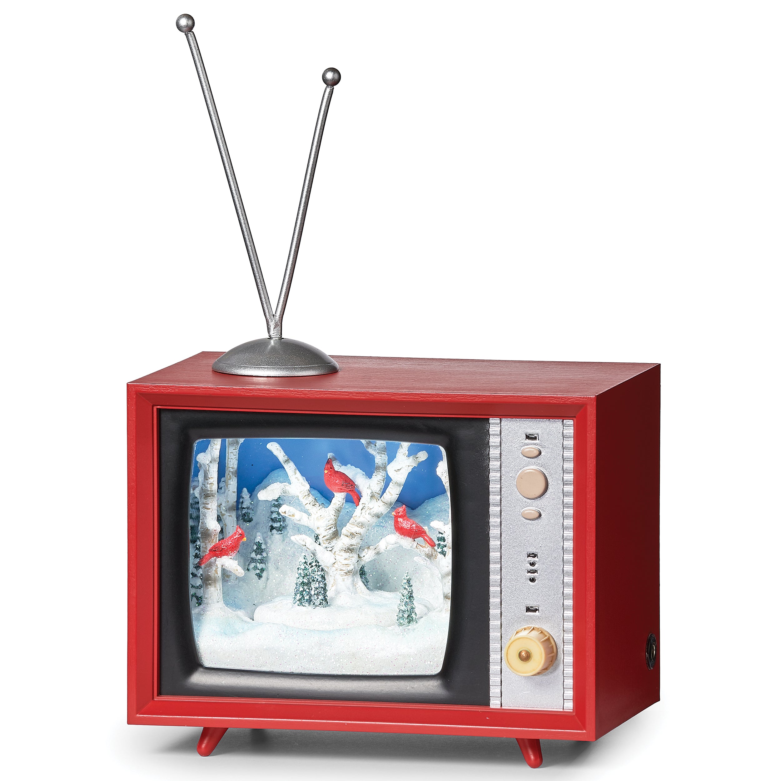 Amusements Lighted TV with Cardinals on Branches
