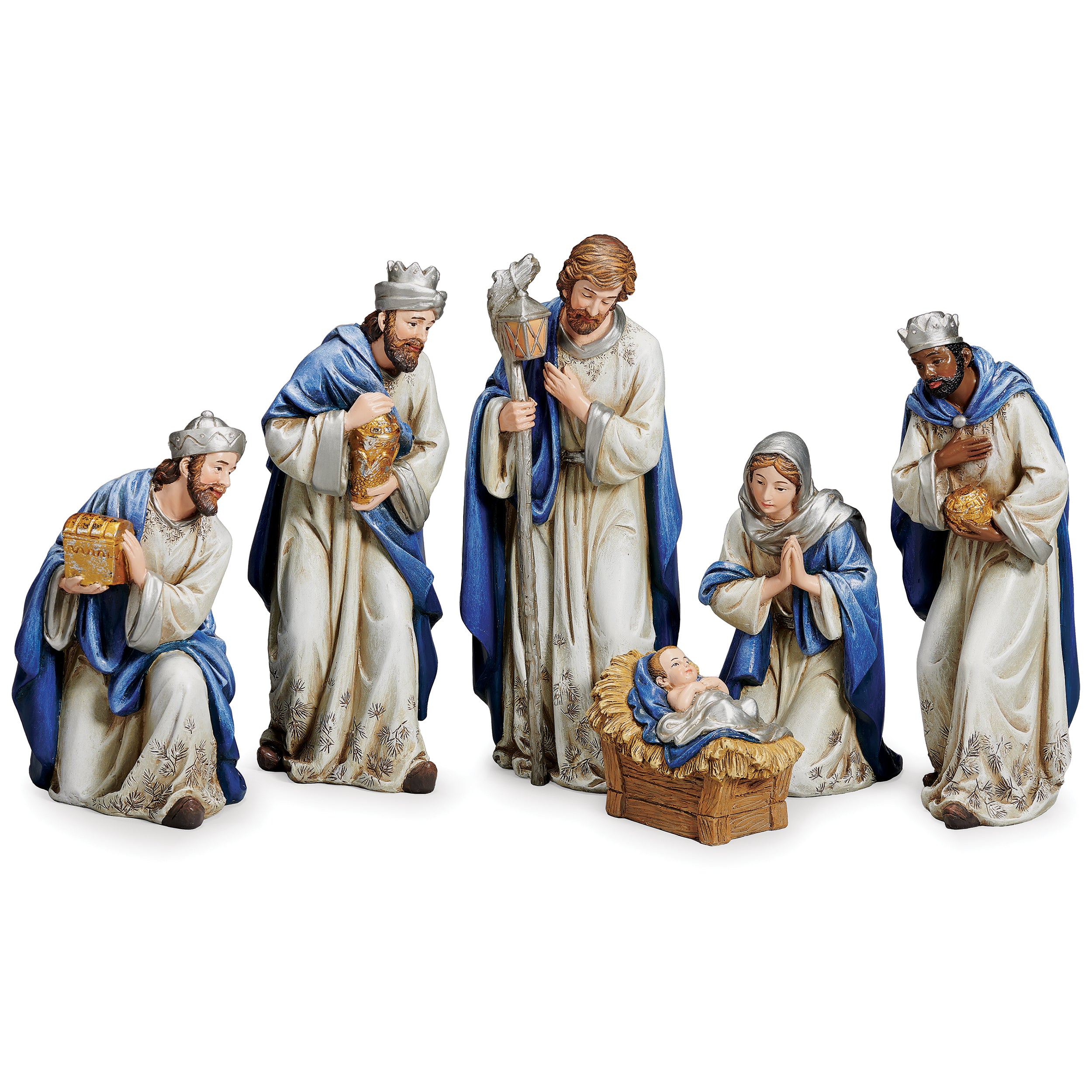 Midnight Blue & Ivory 6-PC Nativity Set