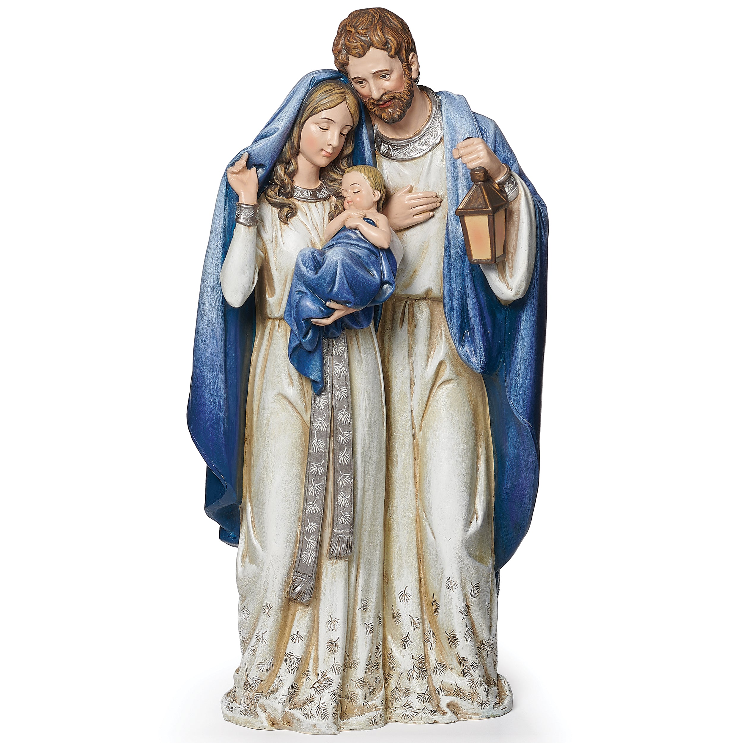 Holy Family Embracing the Christ Child in Blue & Silver