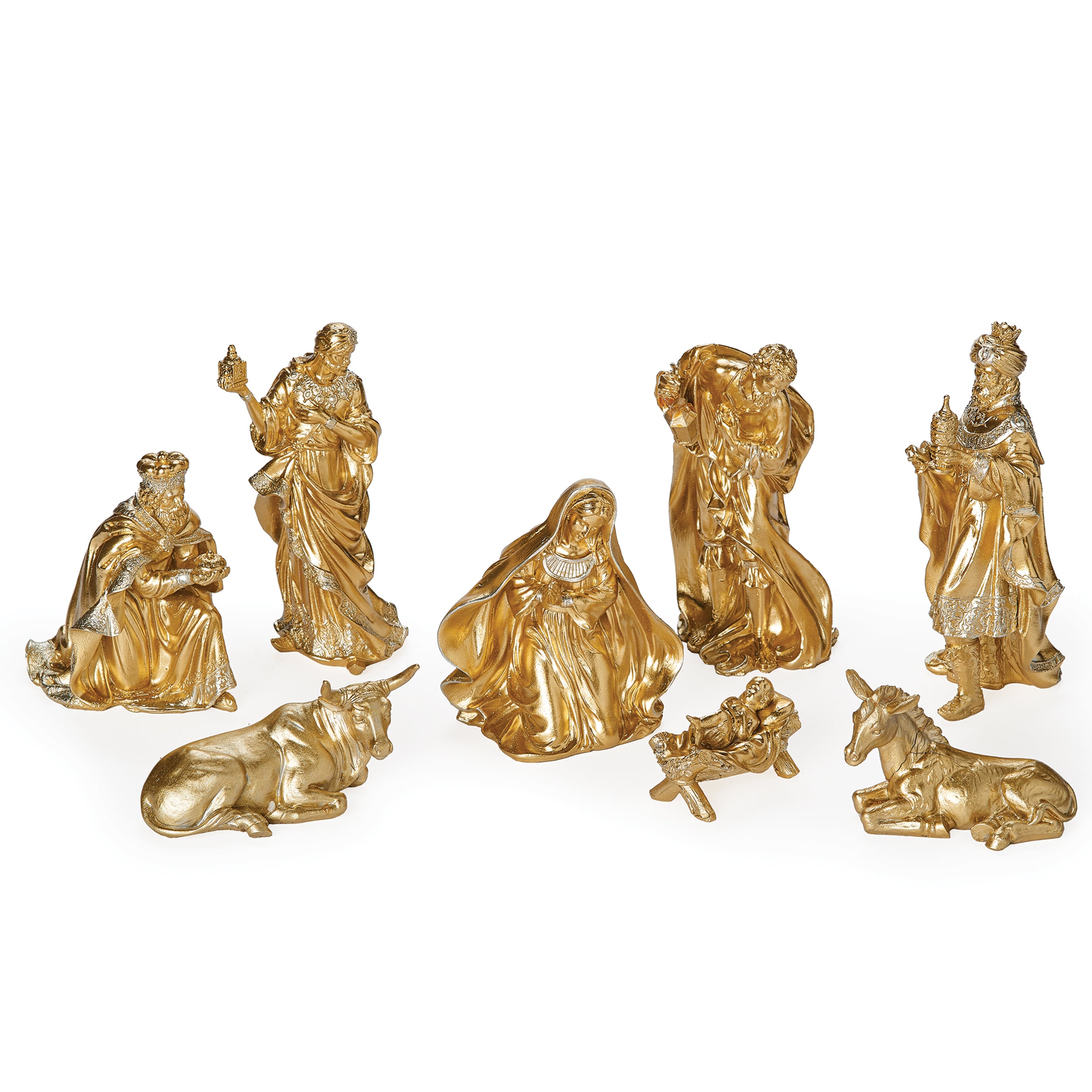 Metallic Gold Nativity Set