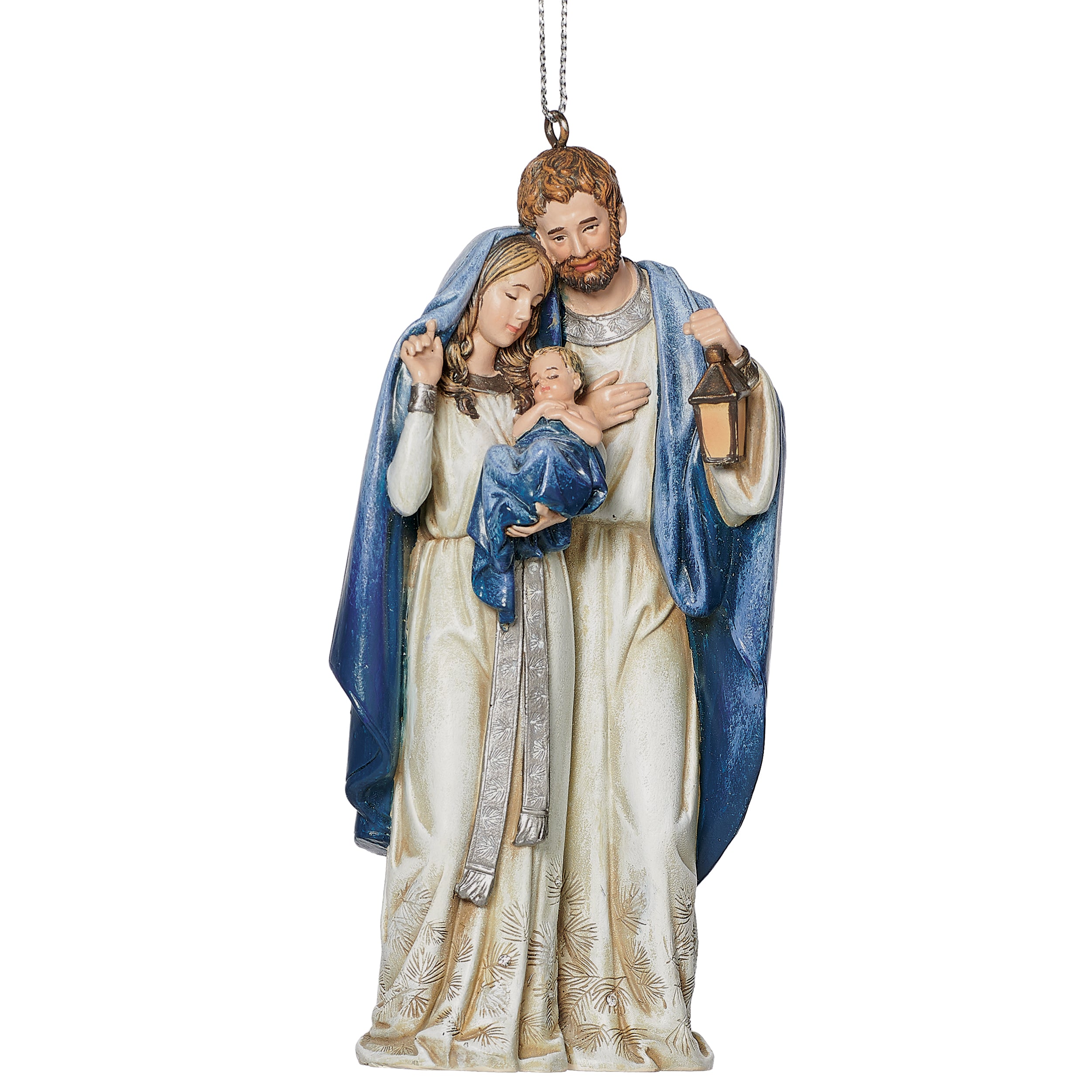 Holy Family Ornament in Ivory & Midnight Blue