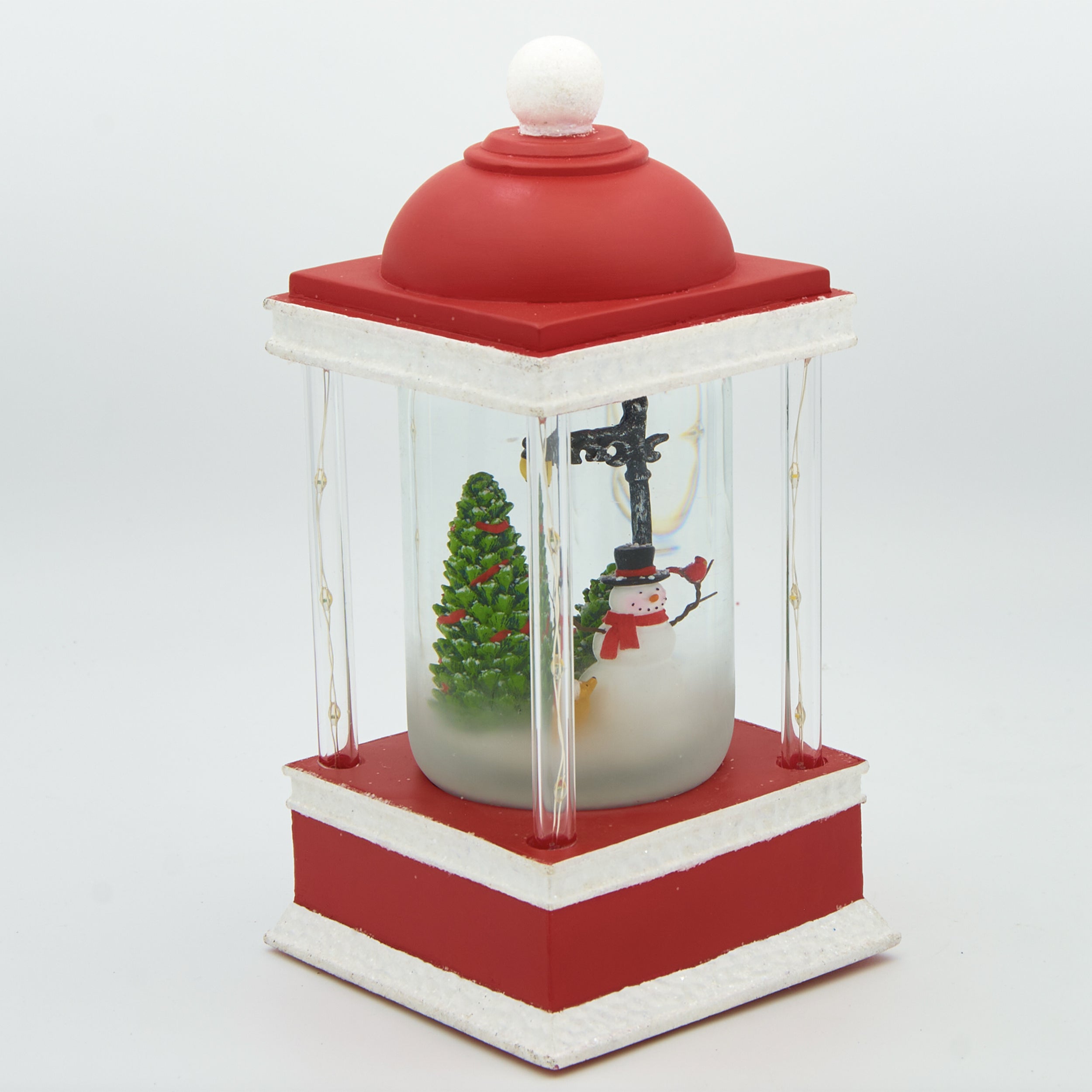 Glitterdome Lighted Swirl 4-Pillar Gazebo with Snowman