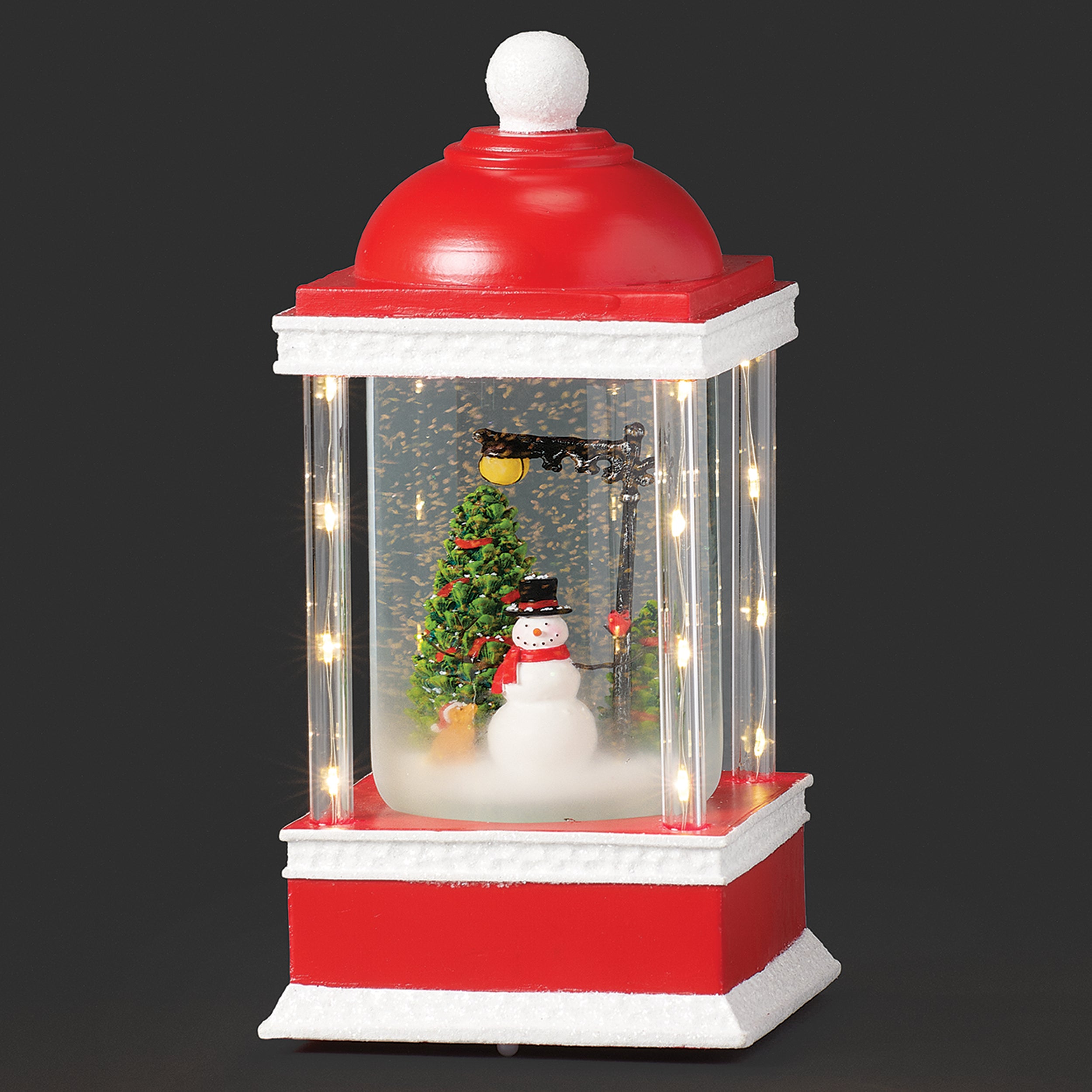 Glitterdome Lighted Swirl 4-Pillar Gazebo with Snowman