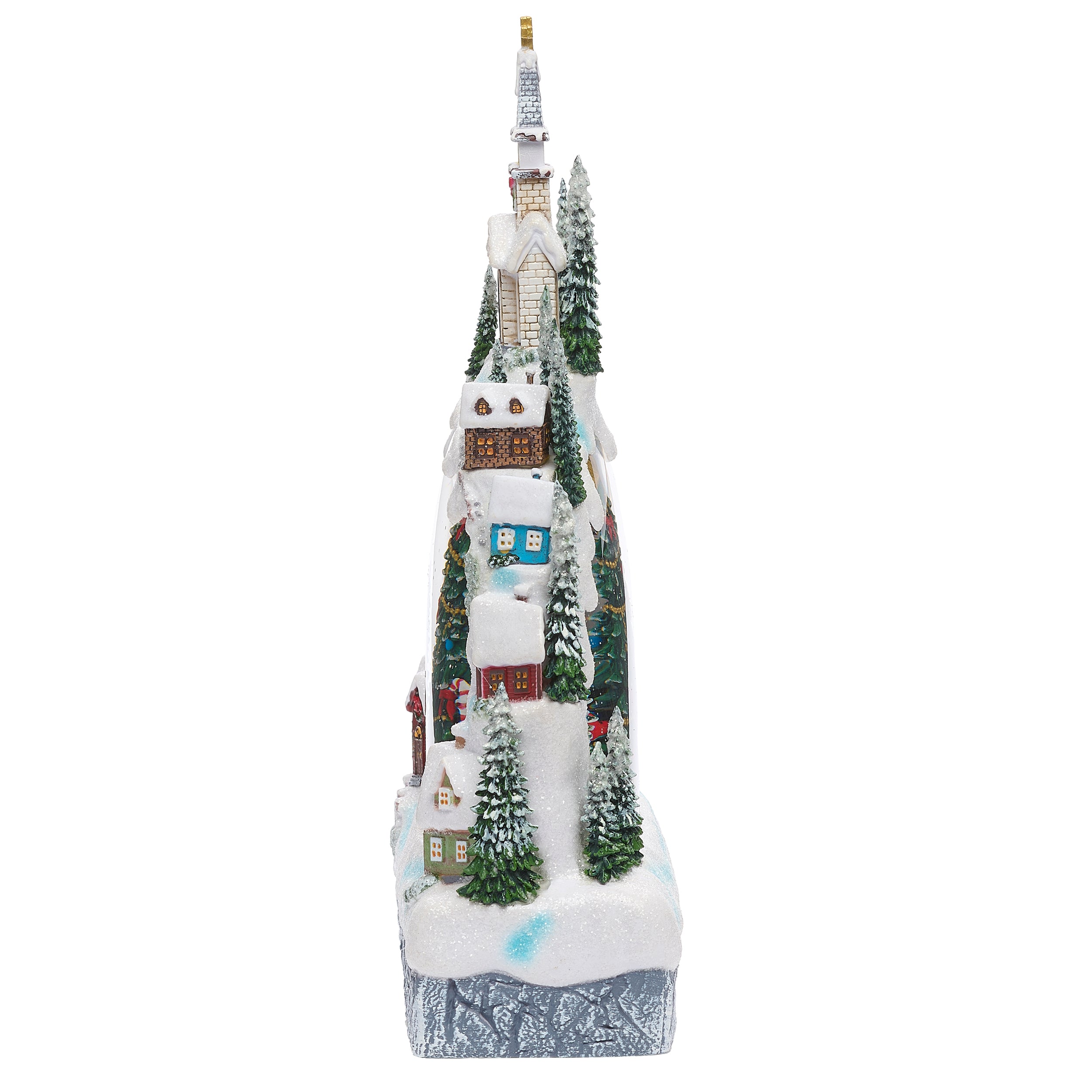 Side view of Christmas decoration on white background 