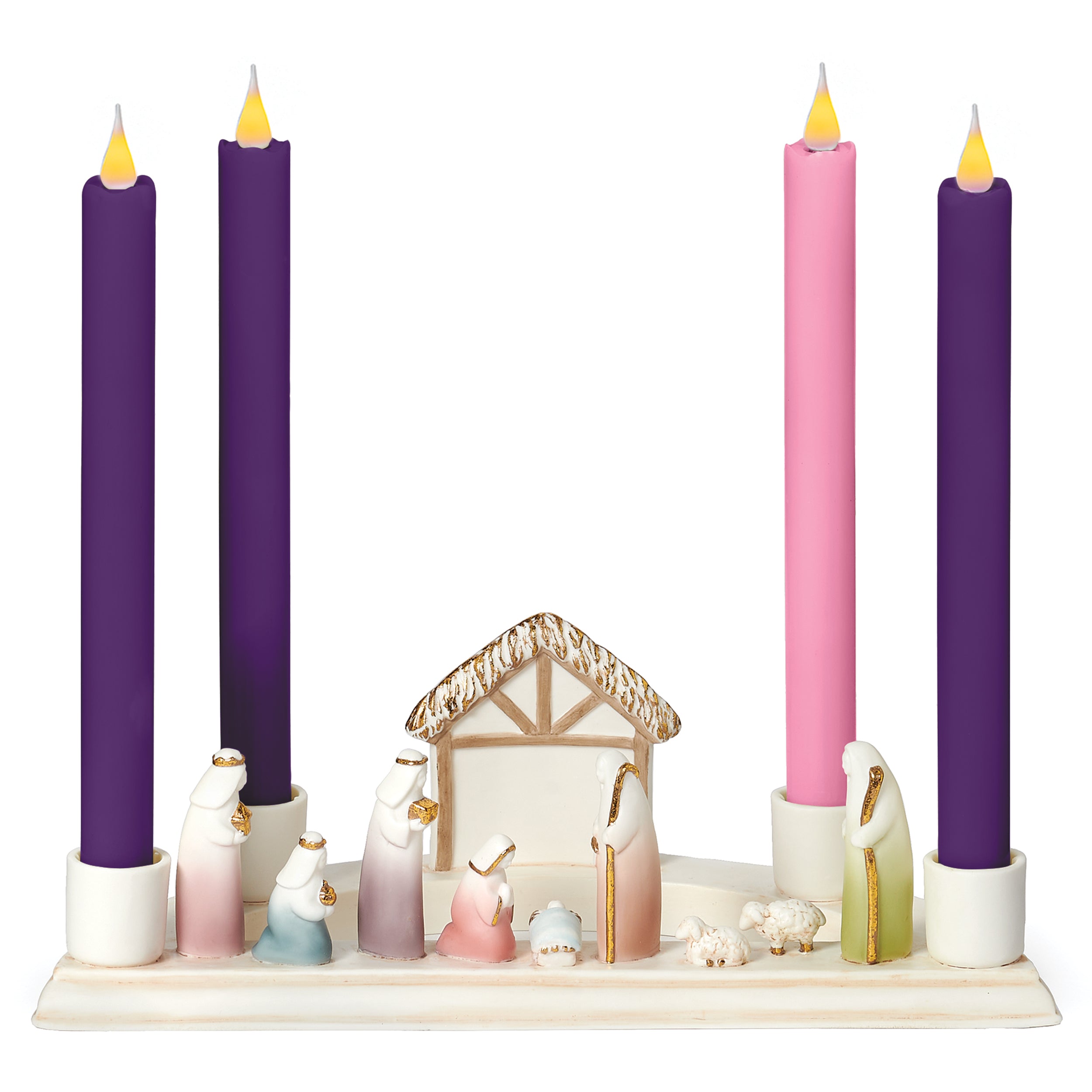 Nativity Scene Advent Candle Holder
