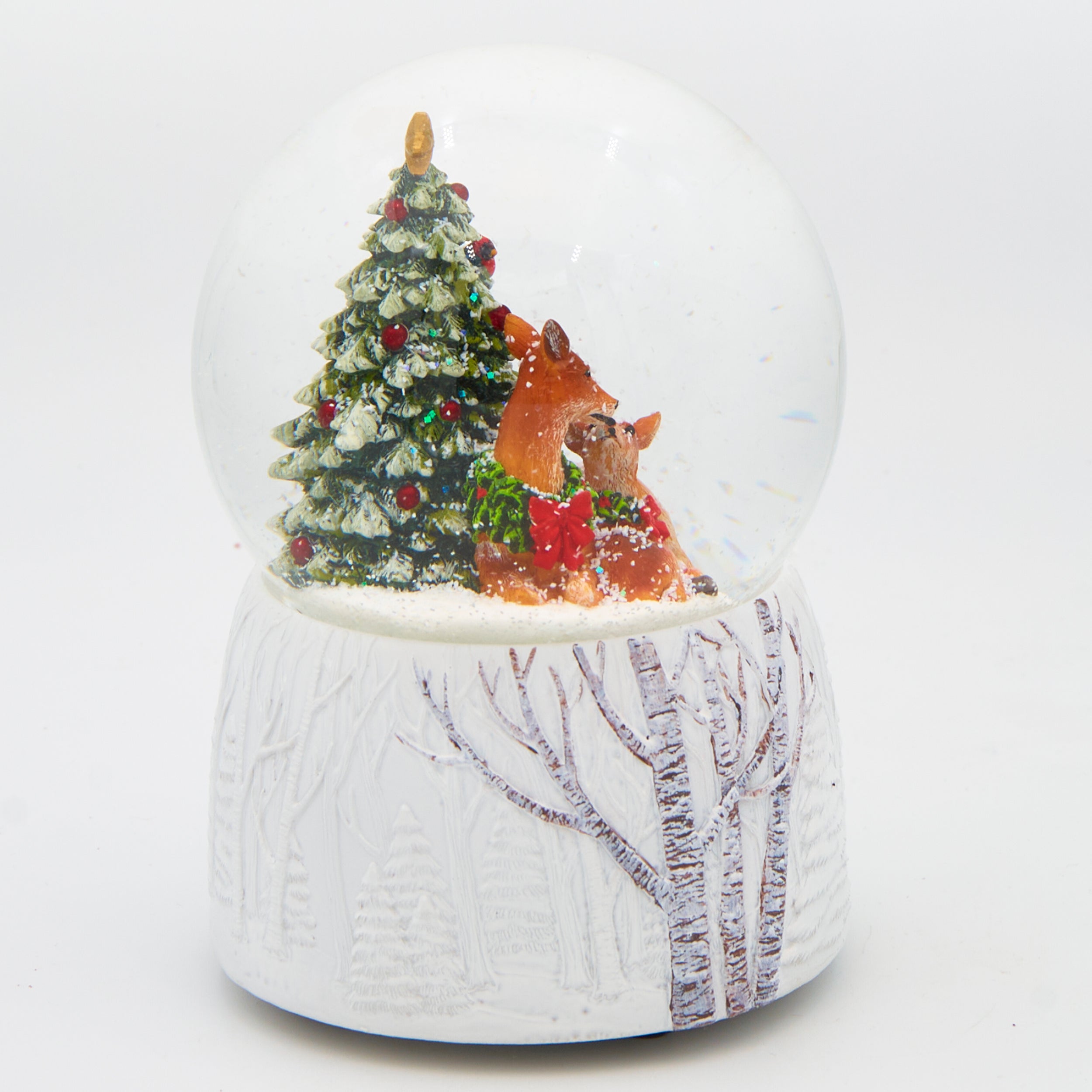 Glitterdome Musical Doe & Fawn – "O Christmas Tree" Tune