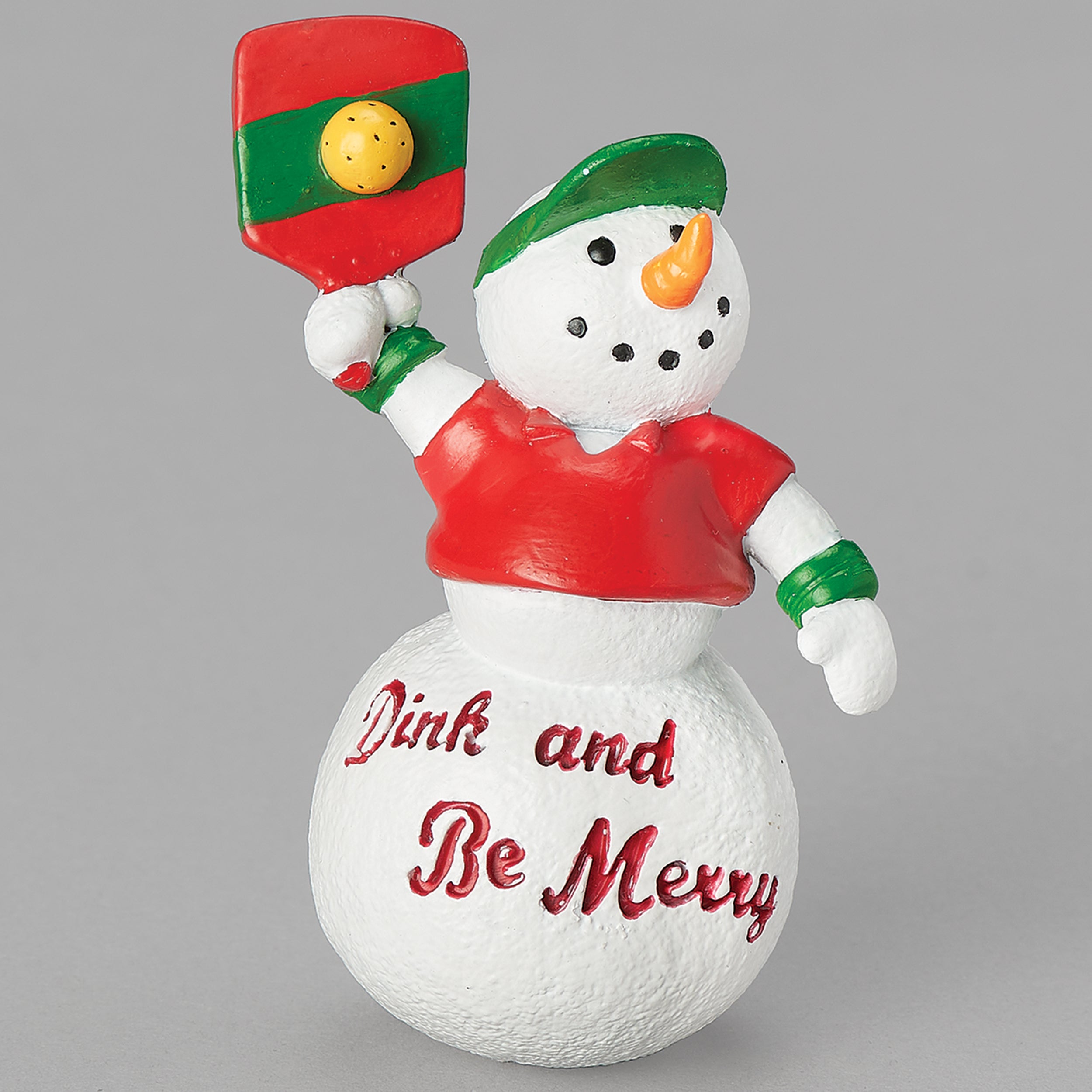 Pickleball Ornament Snowman "Drink and Be Merry"