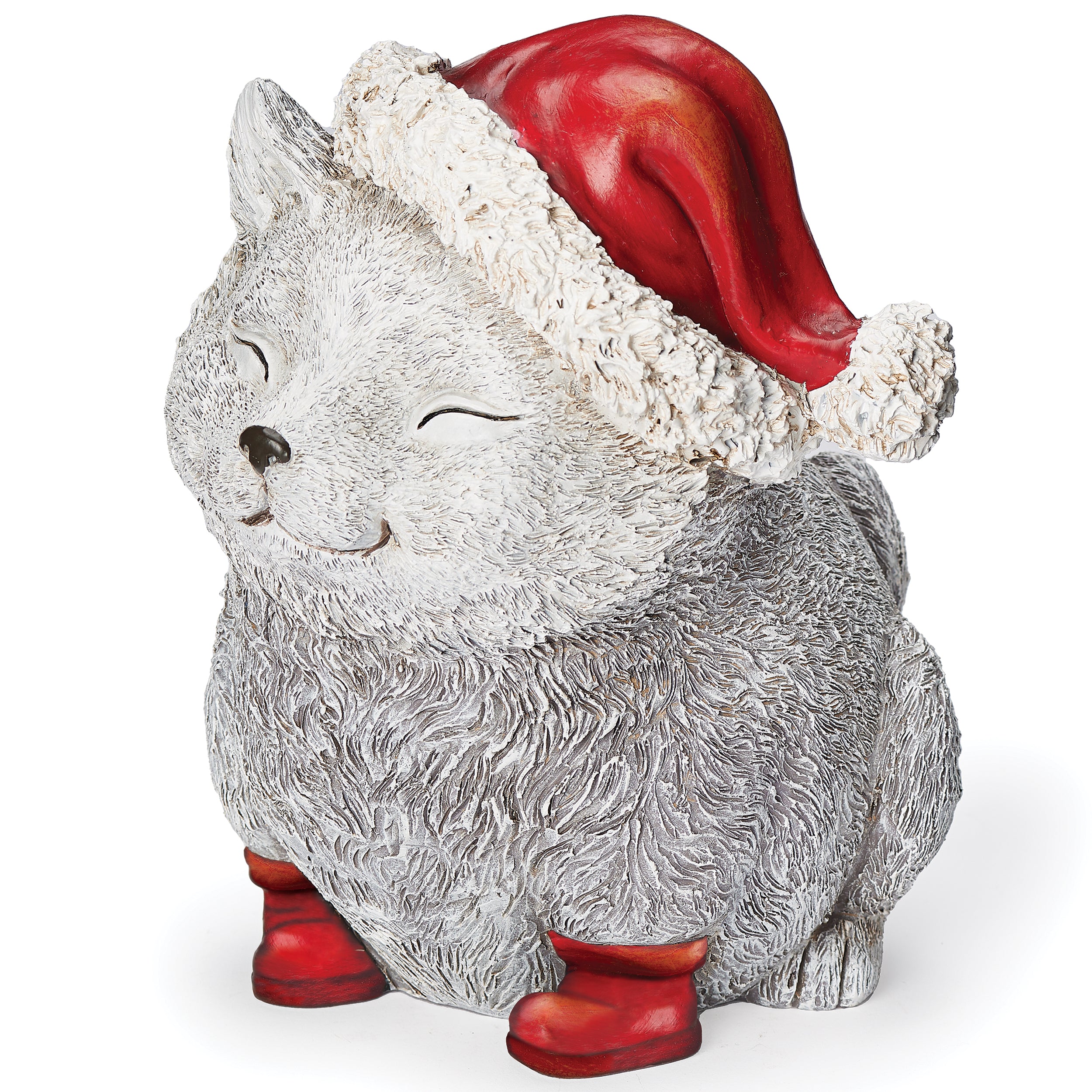 Pudgy Pals Christmas Kitty Garden Statue