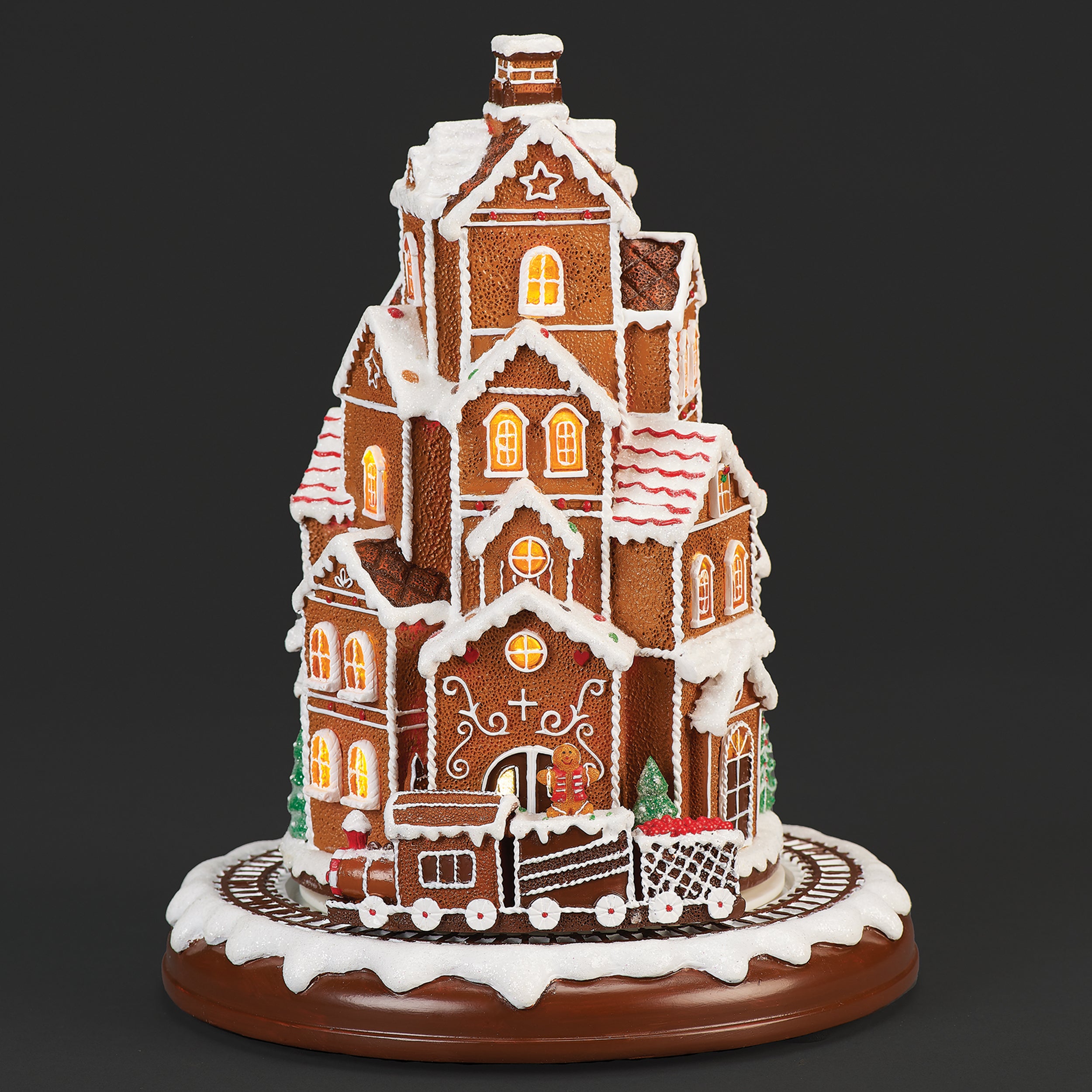 Amusements Lighted Musical Gingerbread Tower with Rotating Train