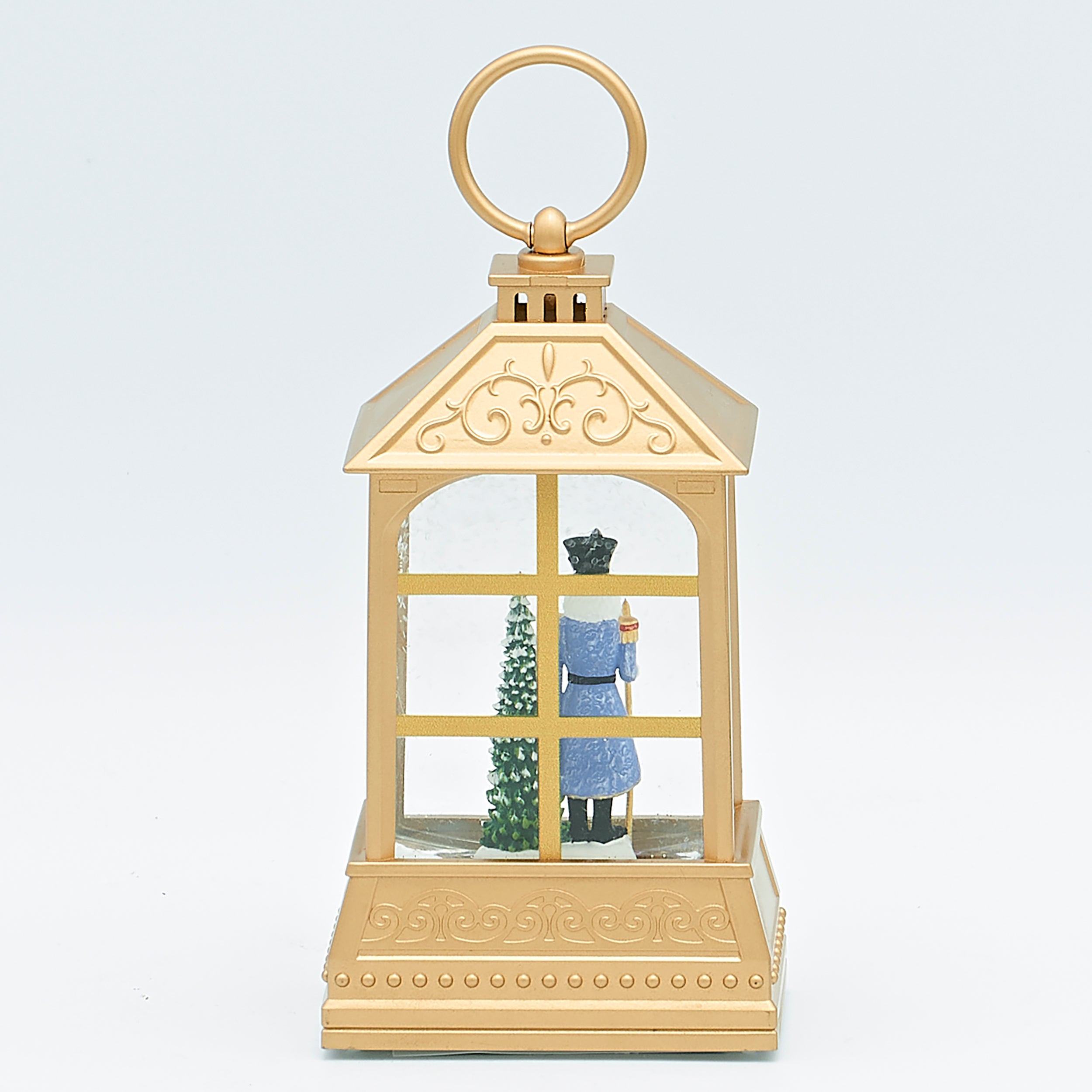 Lighted Nutcracker Gold Lantern – Shimmering Merry Lites