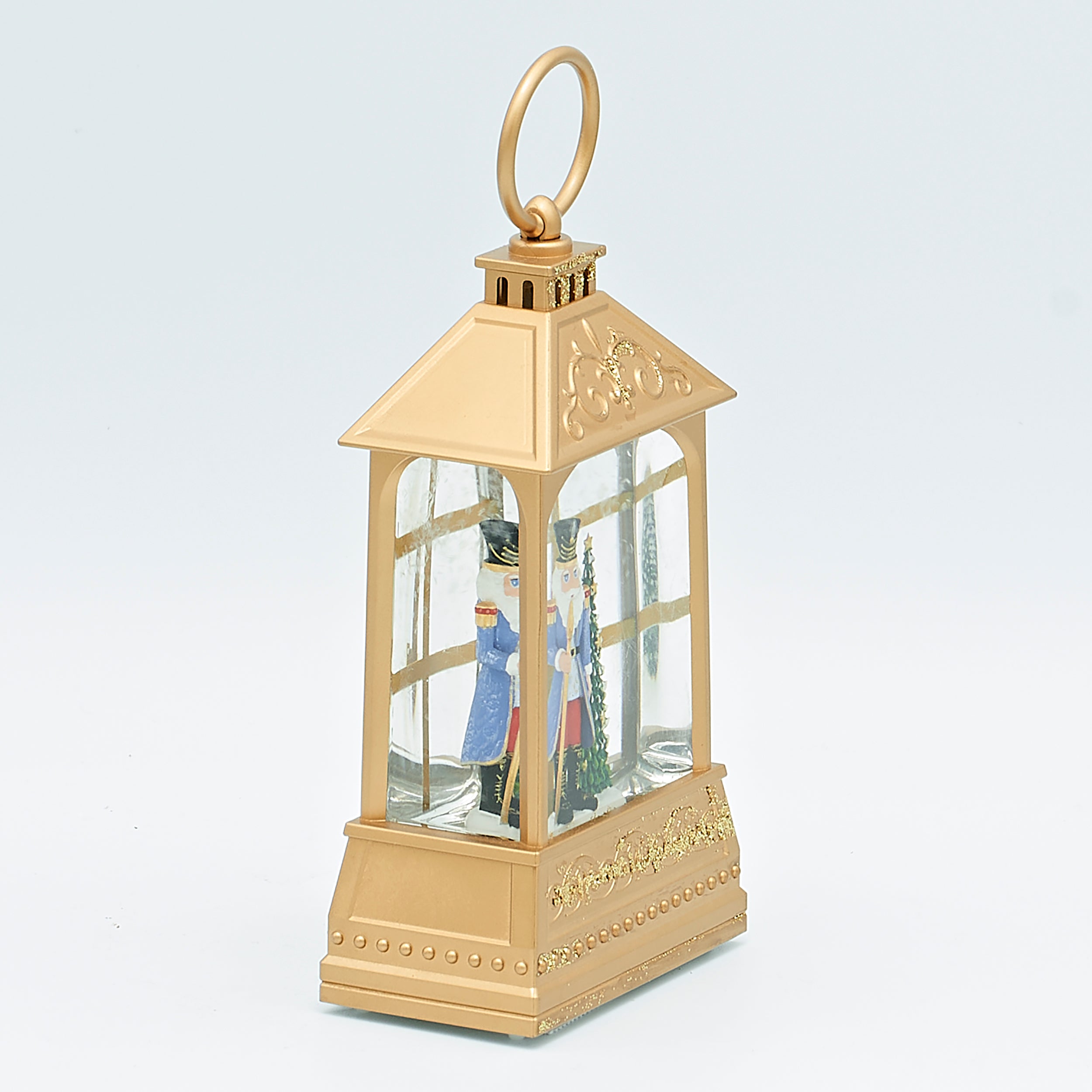 Lighted Nutcracker Gold Lantern – Shimmering Merry Lites
