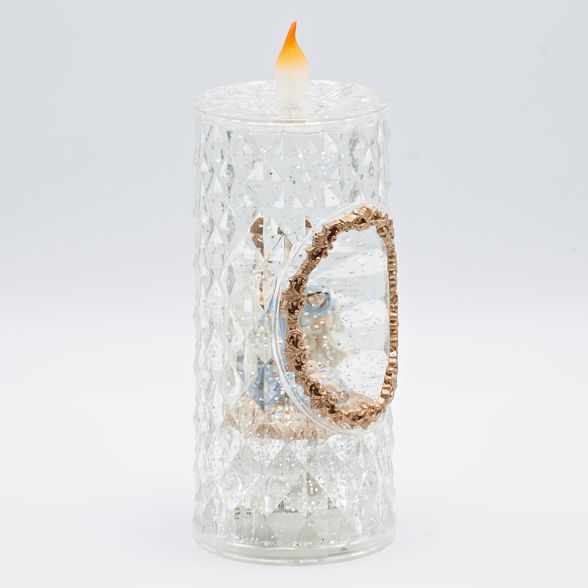 Confetti Lites Lighted Swirl Candle with Holy Family