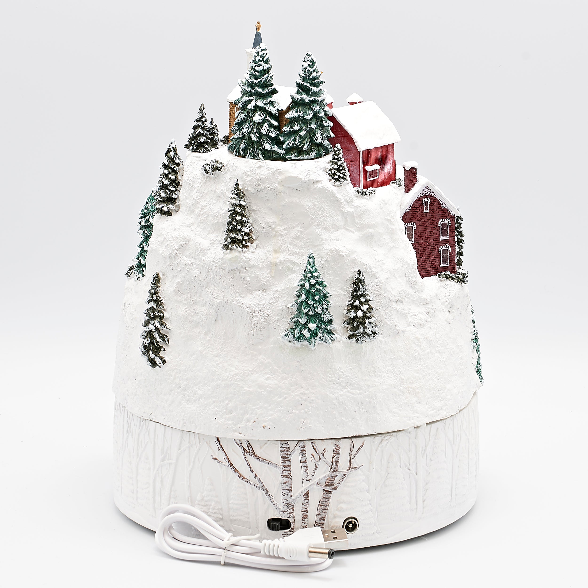 Amusements Snowy Mountain Town Lighted Musical with Rotating Train