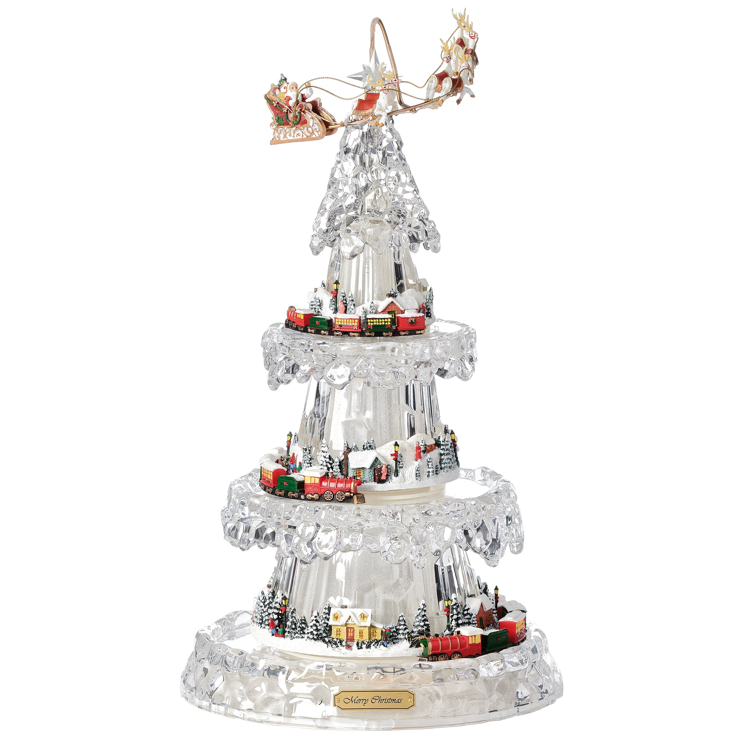Amusements Lighted Musical 4-Tier Rotating Christmas Tree with Train