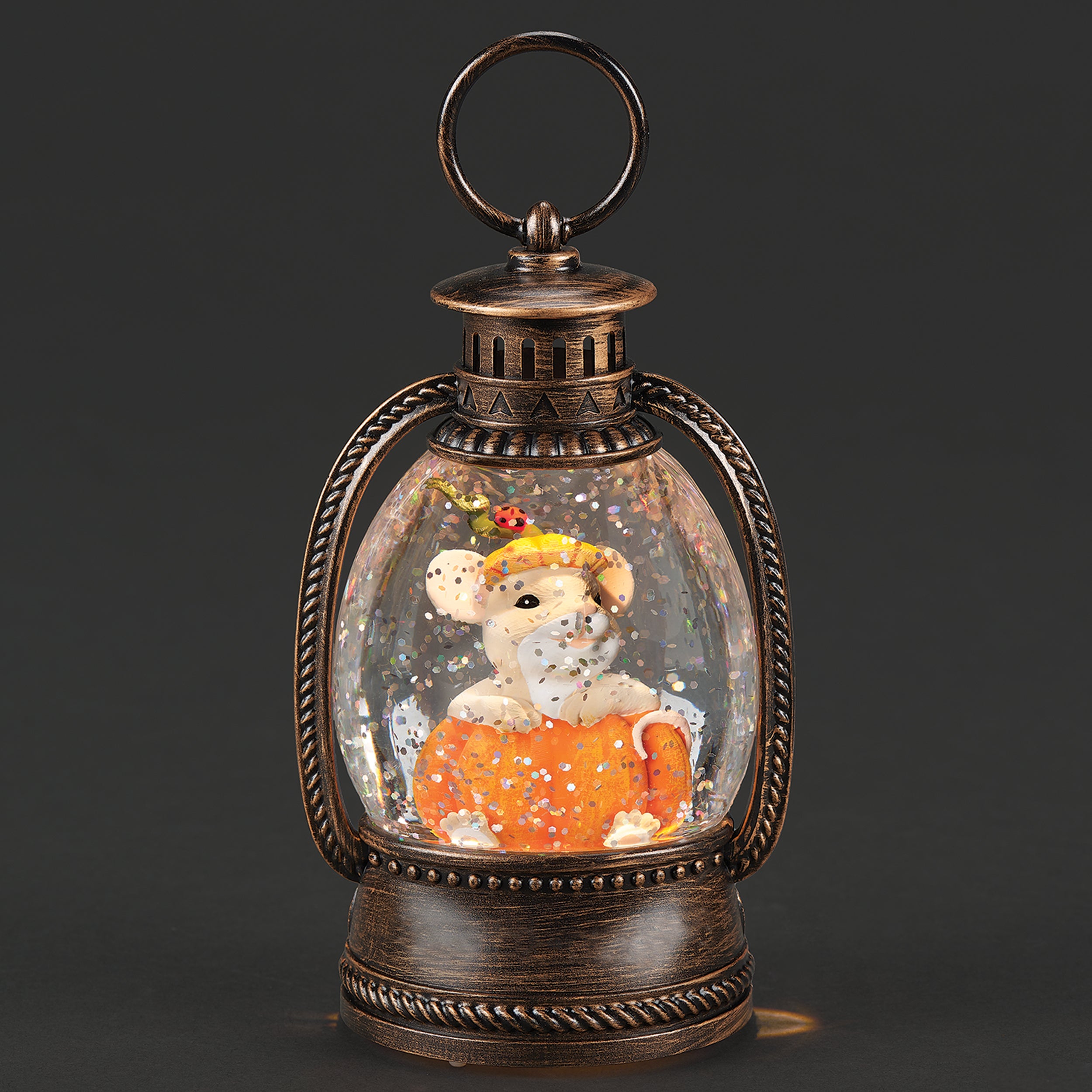 Charming Tails Lighted Lantern Fall Mouse Figure