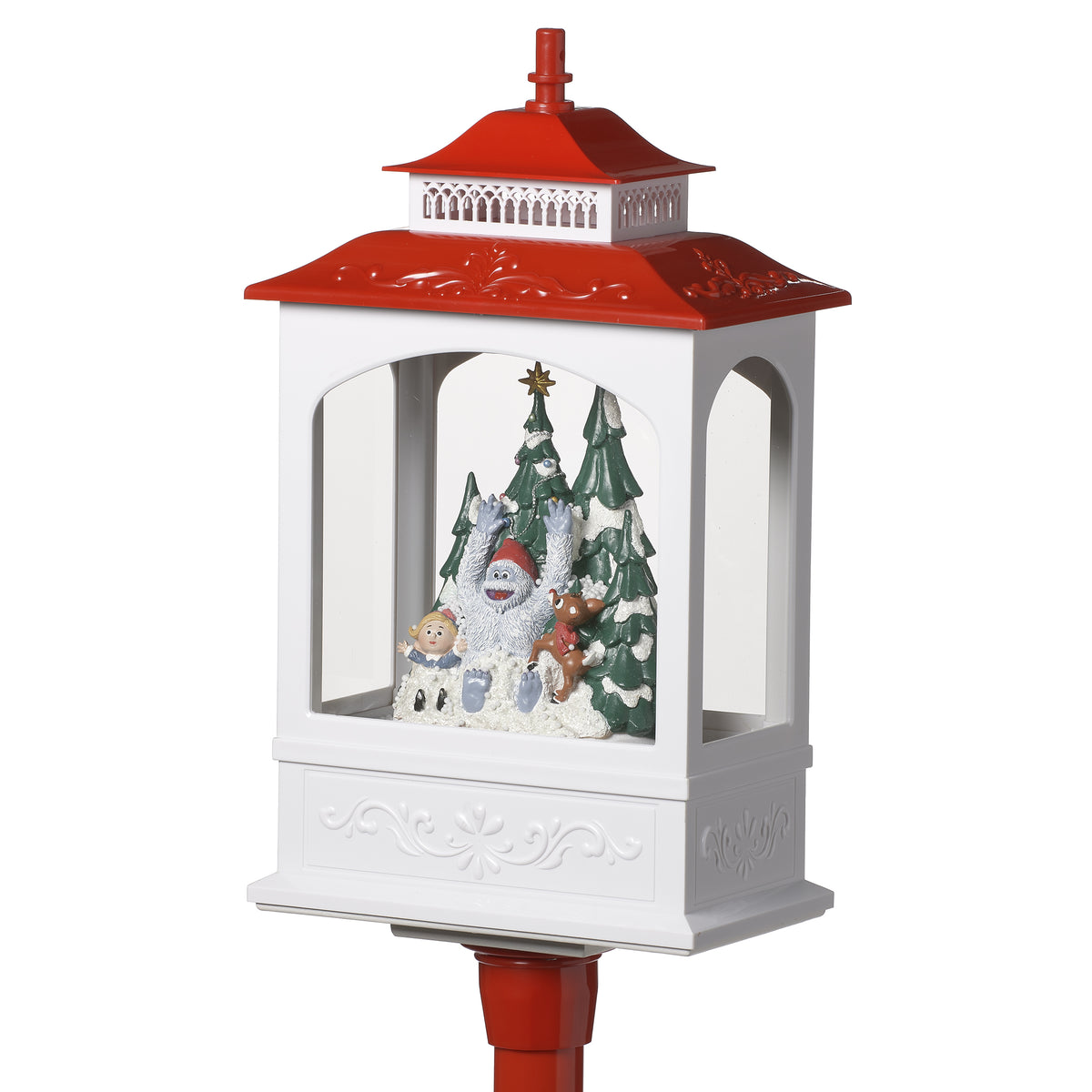 Rudolph musical Christmas lamppost amusement alternate side view