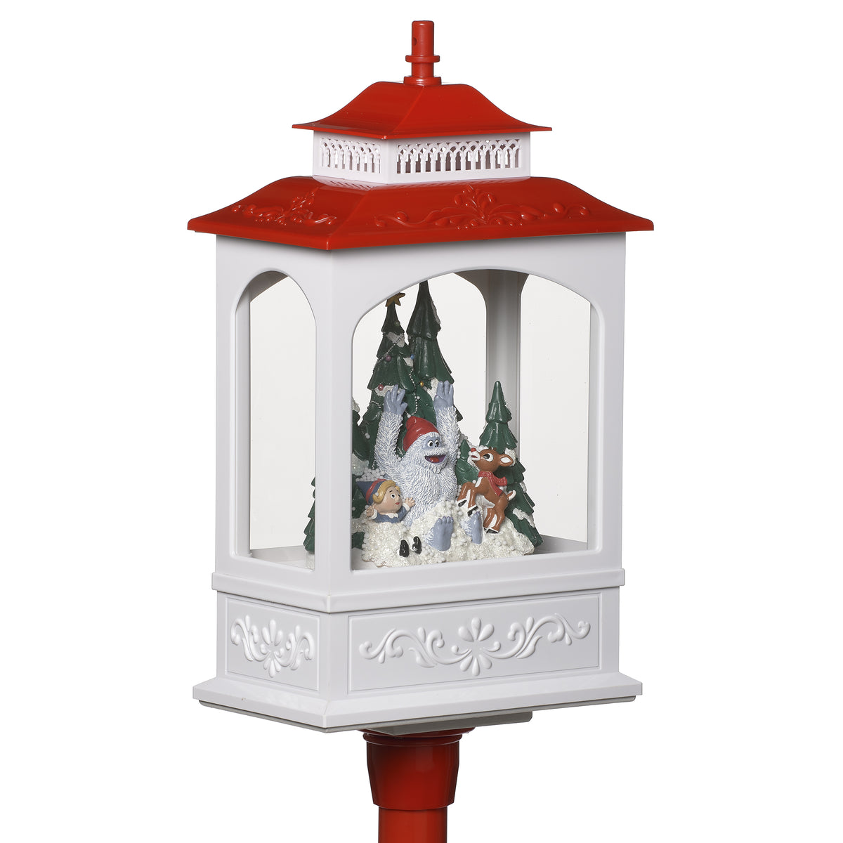 Rudolph the Red-Nosed Reindeer lamppost amusement side view