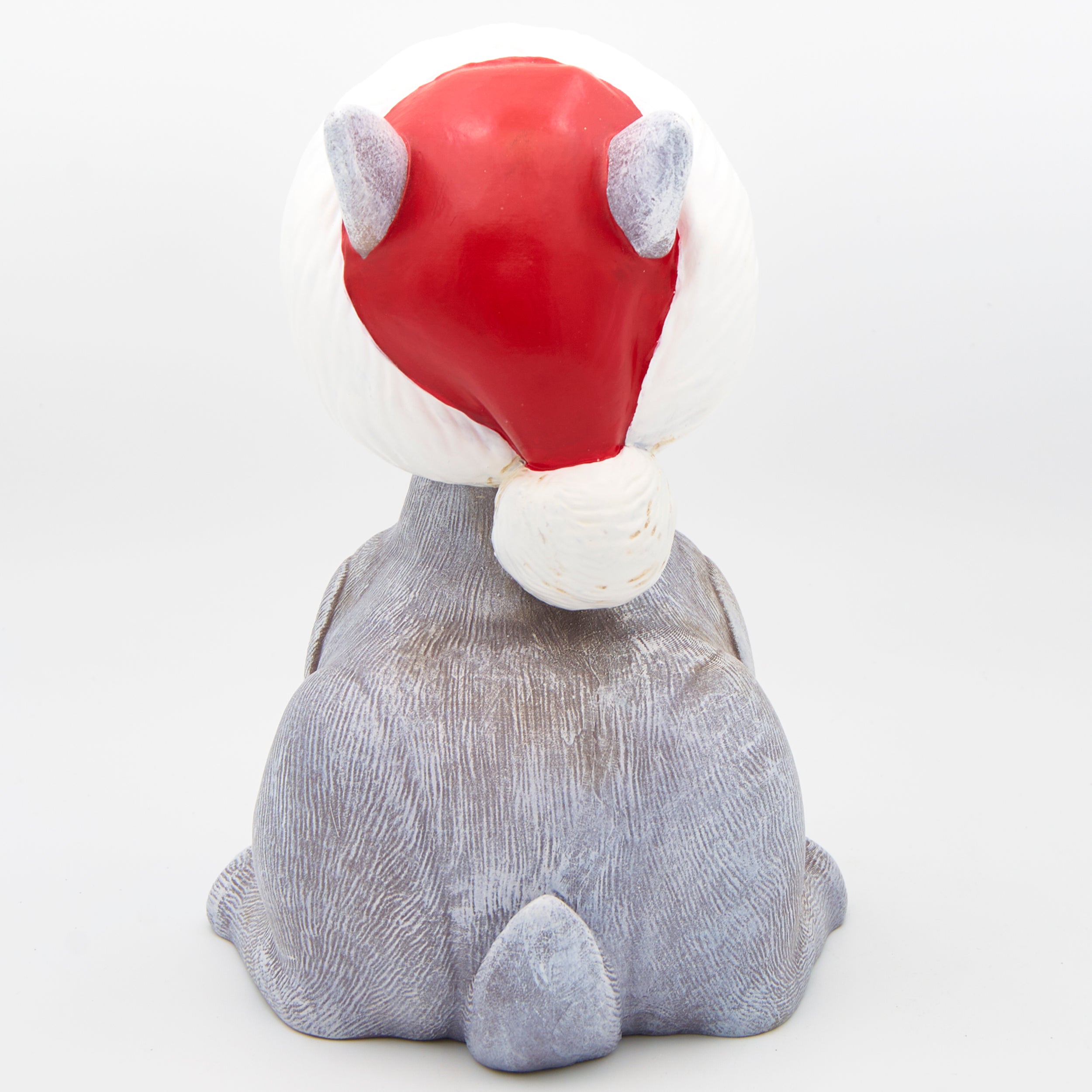 Lighted Rudolph with Santa Hat Garden Statue - Pudgy Pals