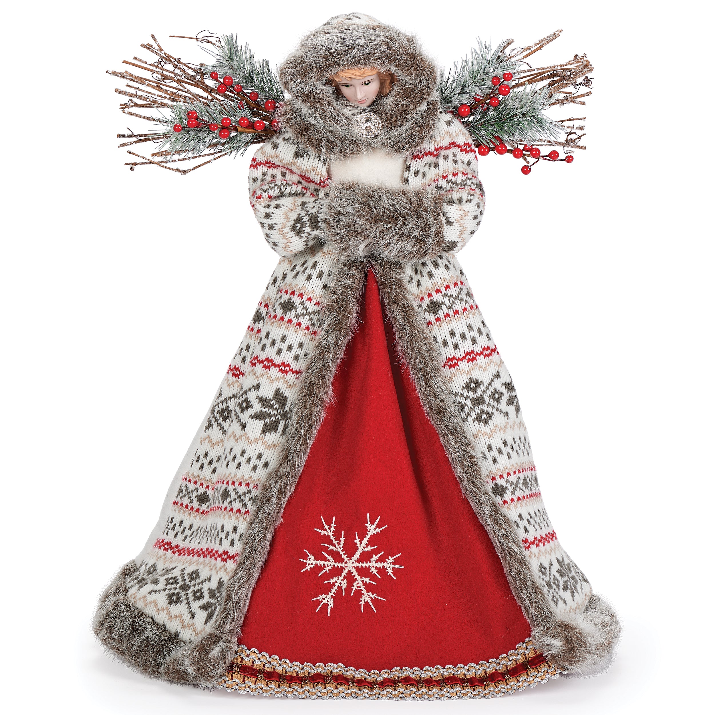 Angel in Christmas Sweater Robe Treetopper