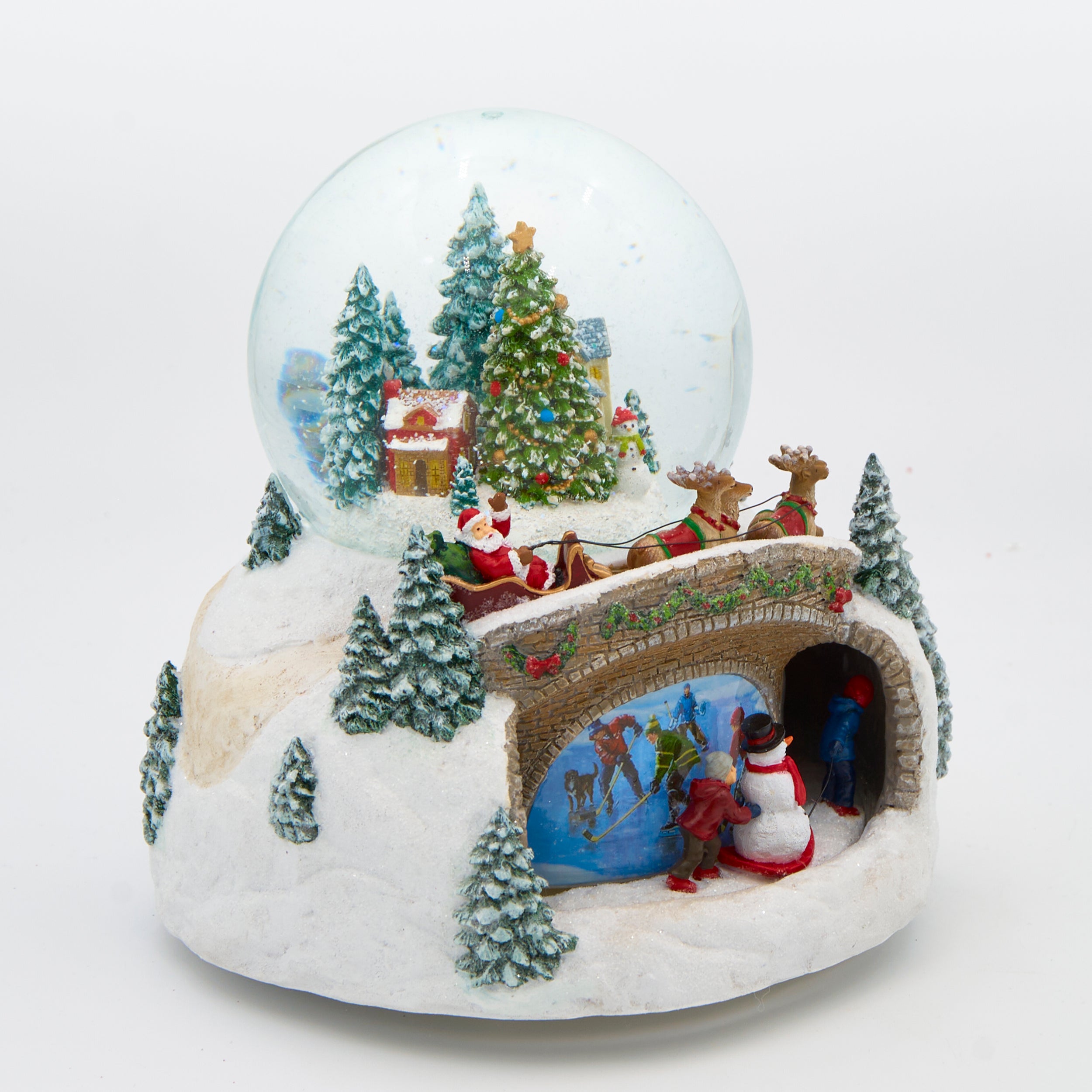 Glitterdome Musical Rotating Kids in Village – "Jingle Bells" Tune