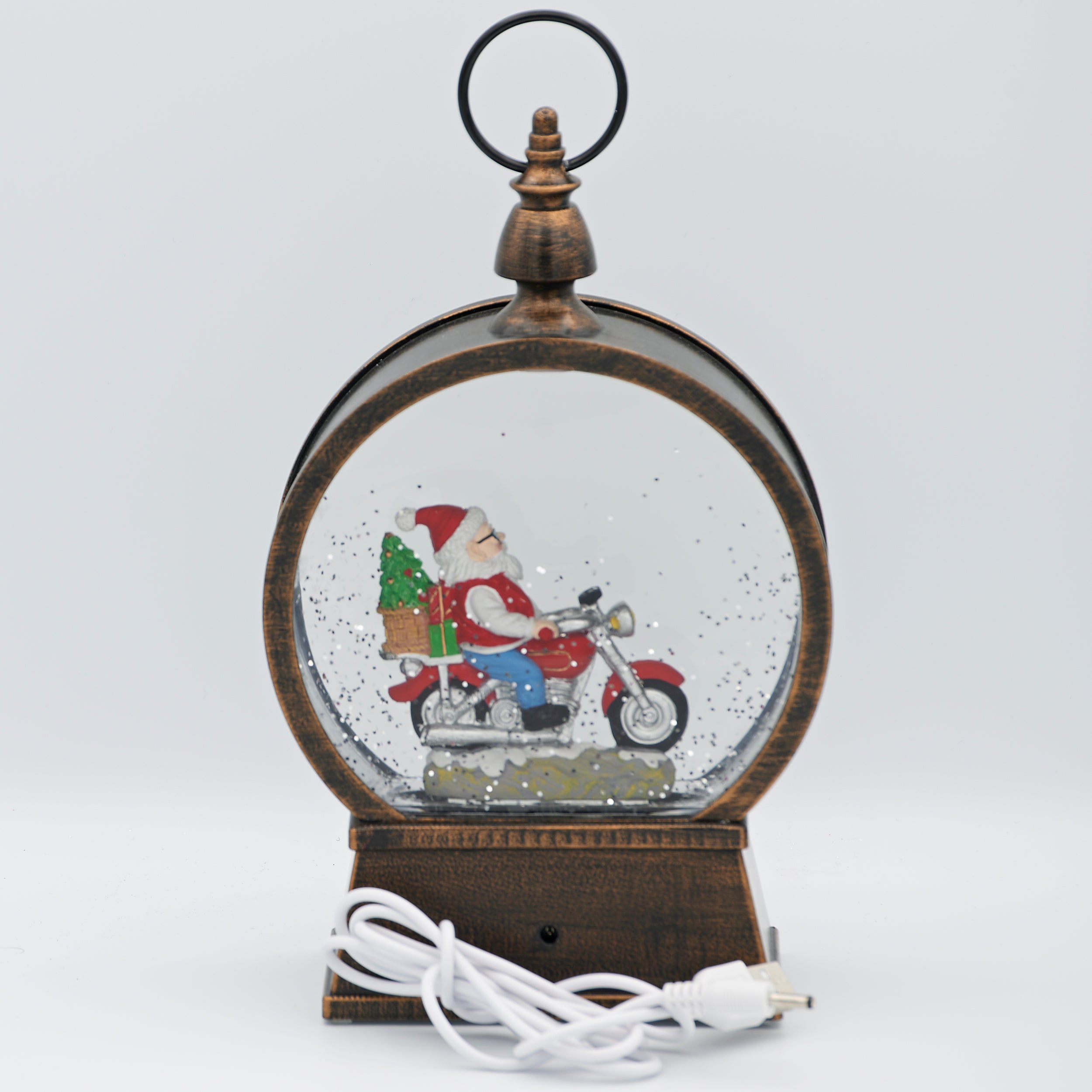 Confetti Lites Lighted Swirl Motorcycle Santa