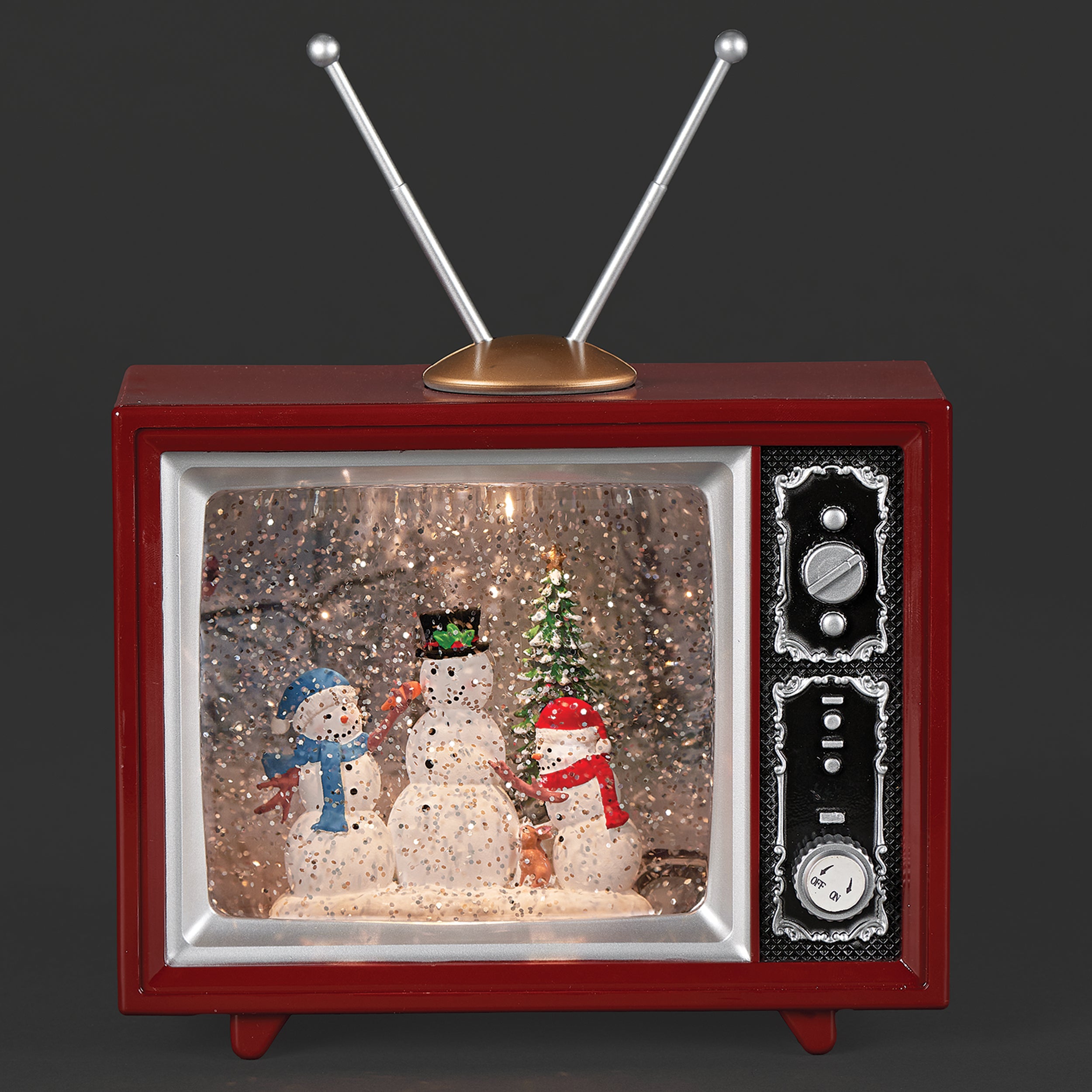 Confetti Lites Lighted Swirl TV with Snowmen