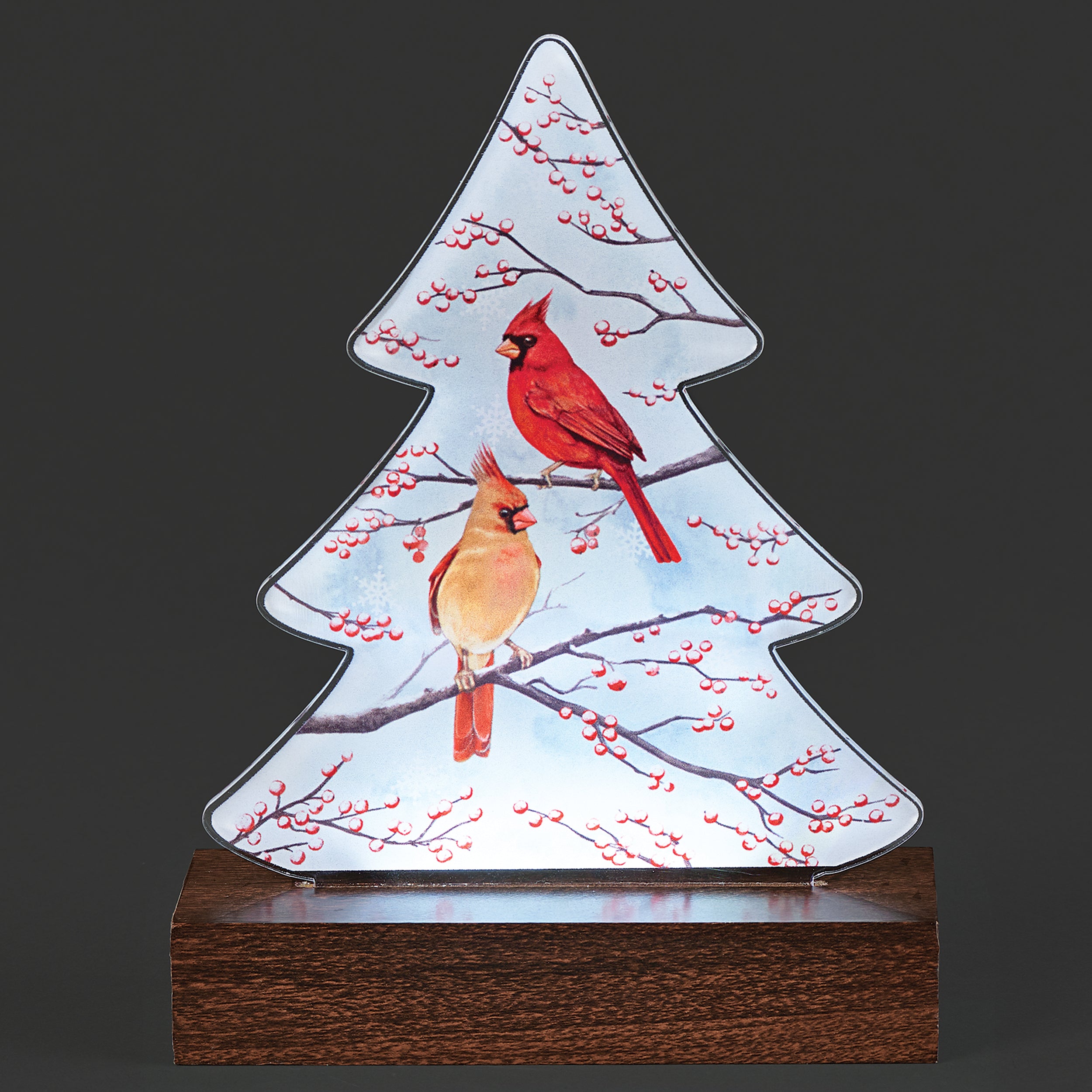 Lighted Berry Cardinal Tree