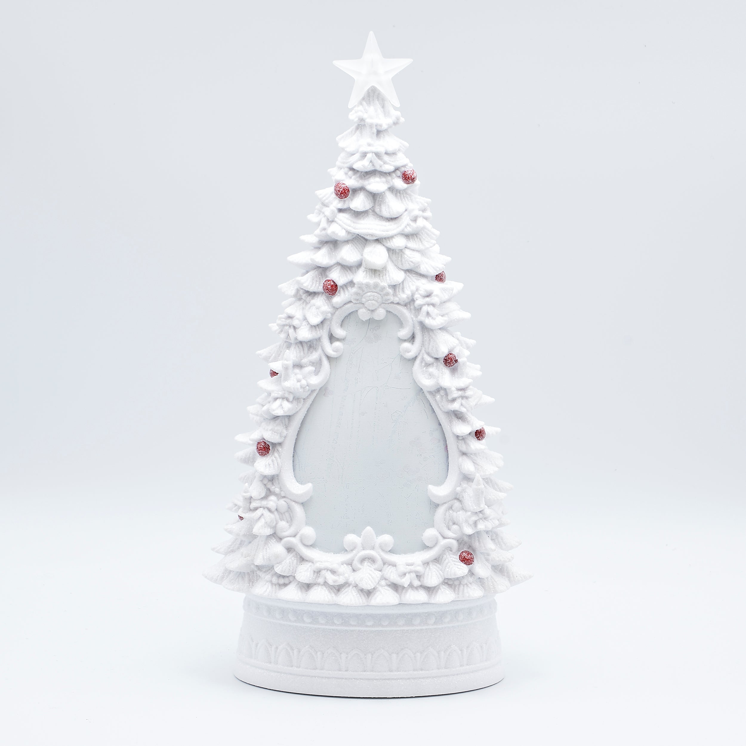 Confetti Lites Lighted Swirl Red Berry Tree with Cardinal Scene