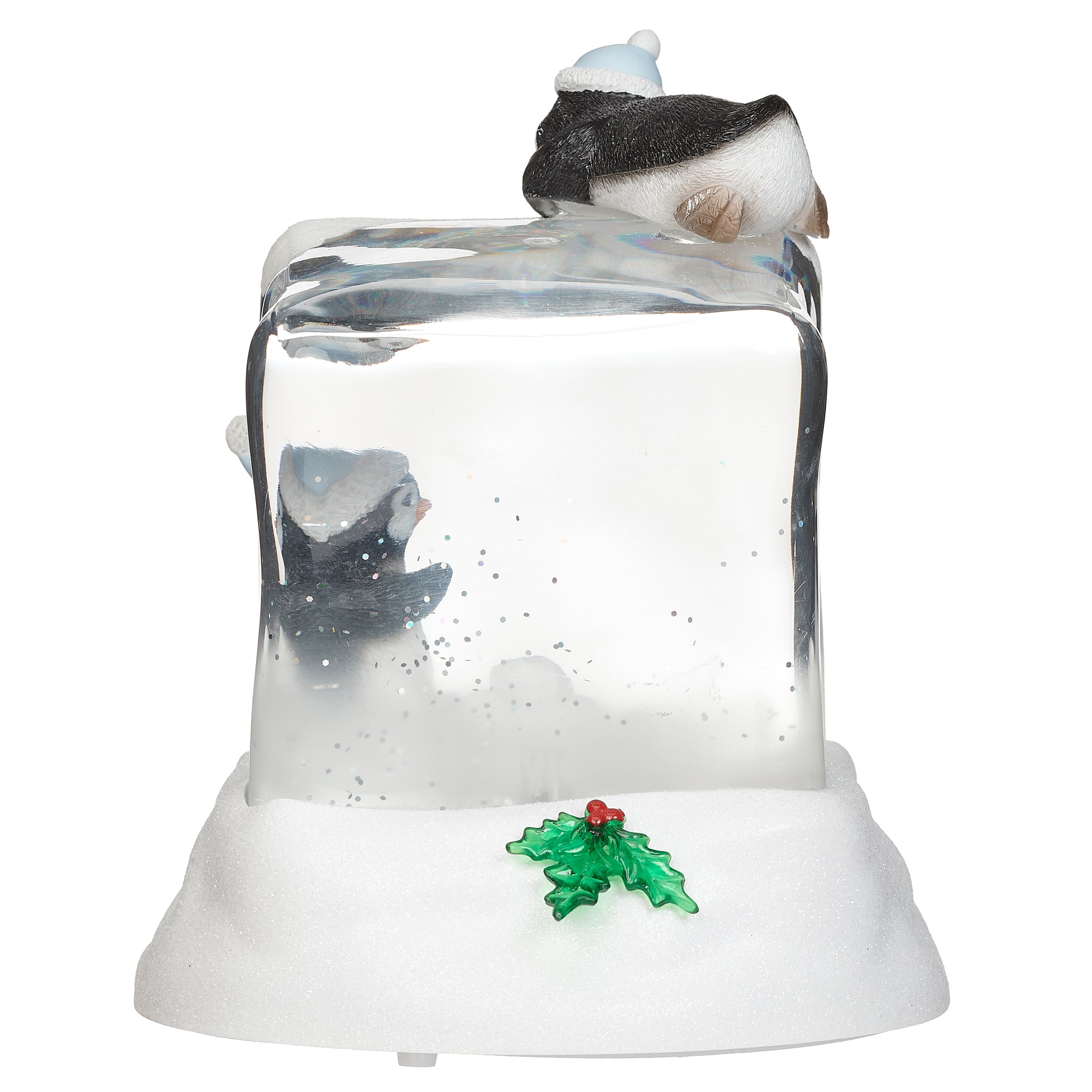 Confetti Lites Lighted Swirl Playful Penguins on Ice Cube