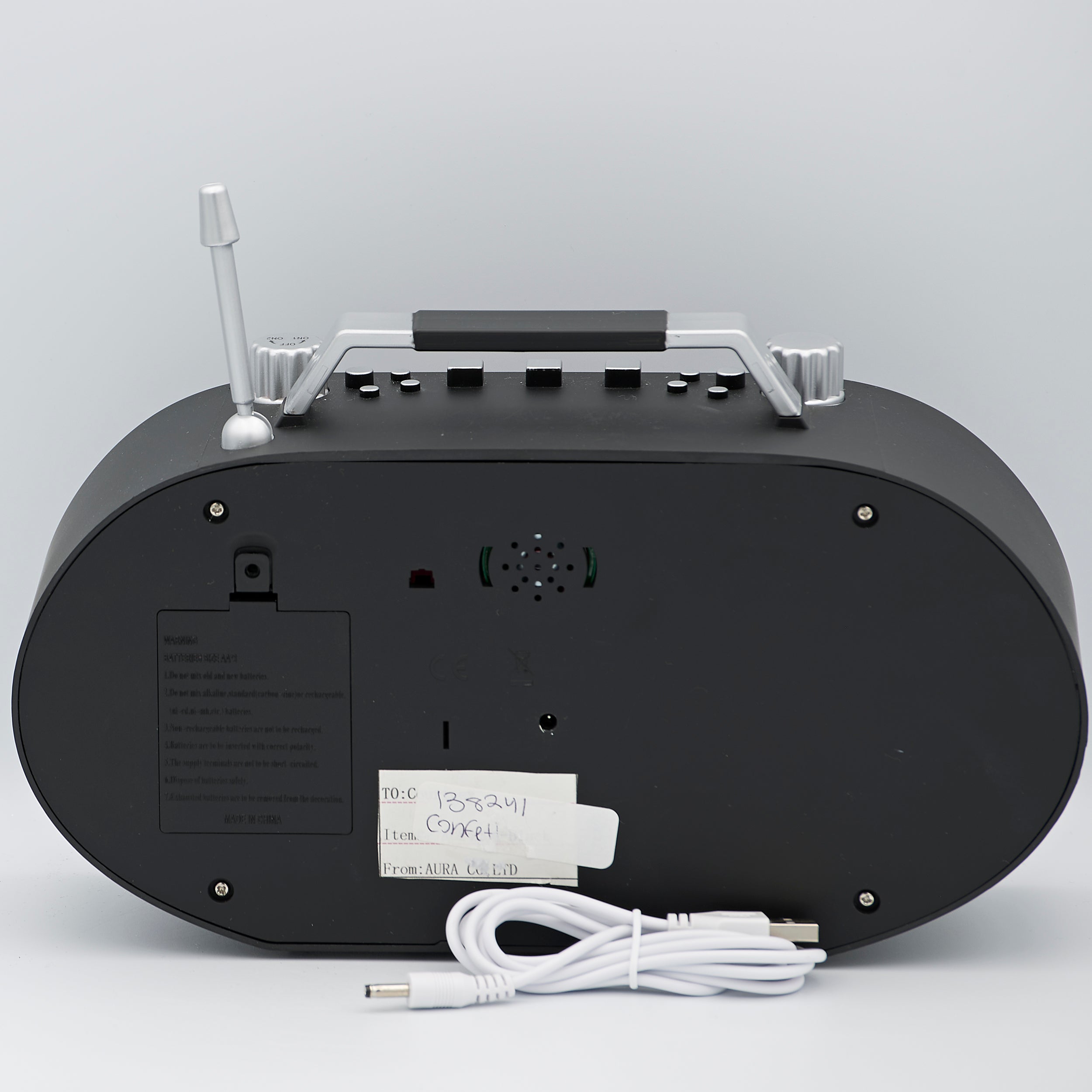 Confetti Lites Lighted Musical Swirl Singing Santa in Retro Radio