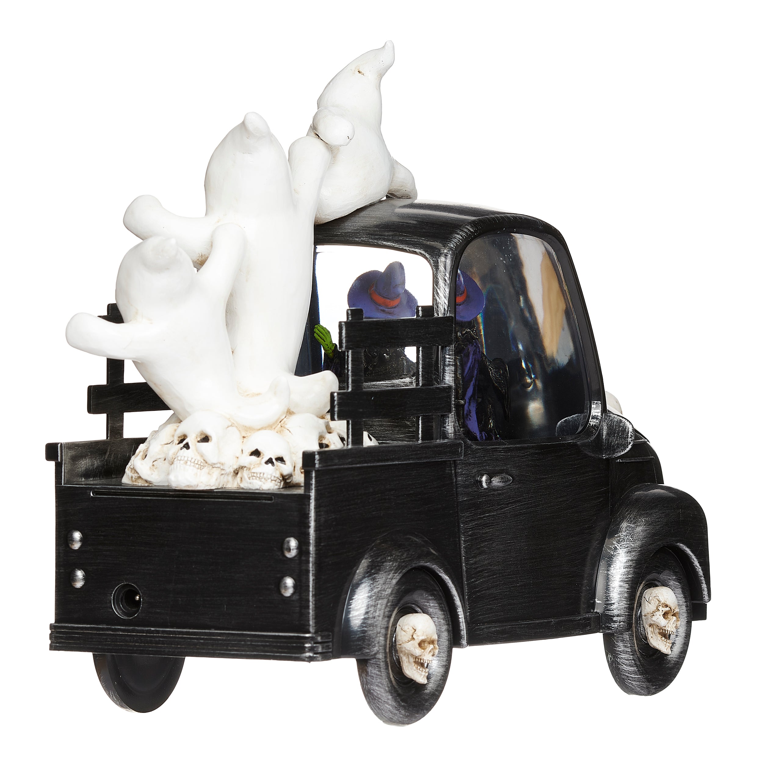 Lighted Swirl Vintage Truck with Witch and Ghosts