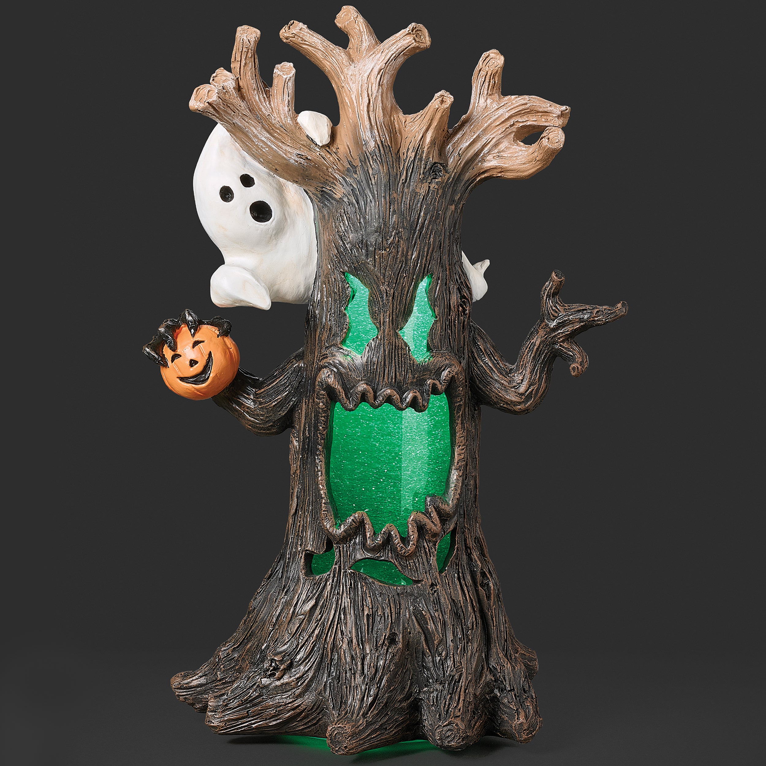 Glitterdome Lighted Swirl Spooky Tree