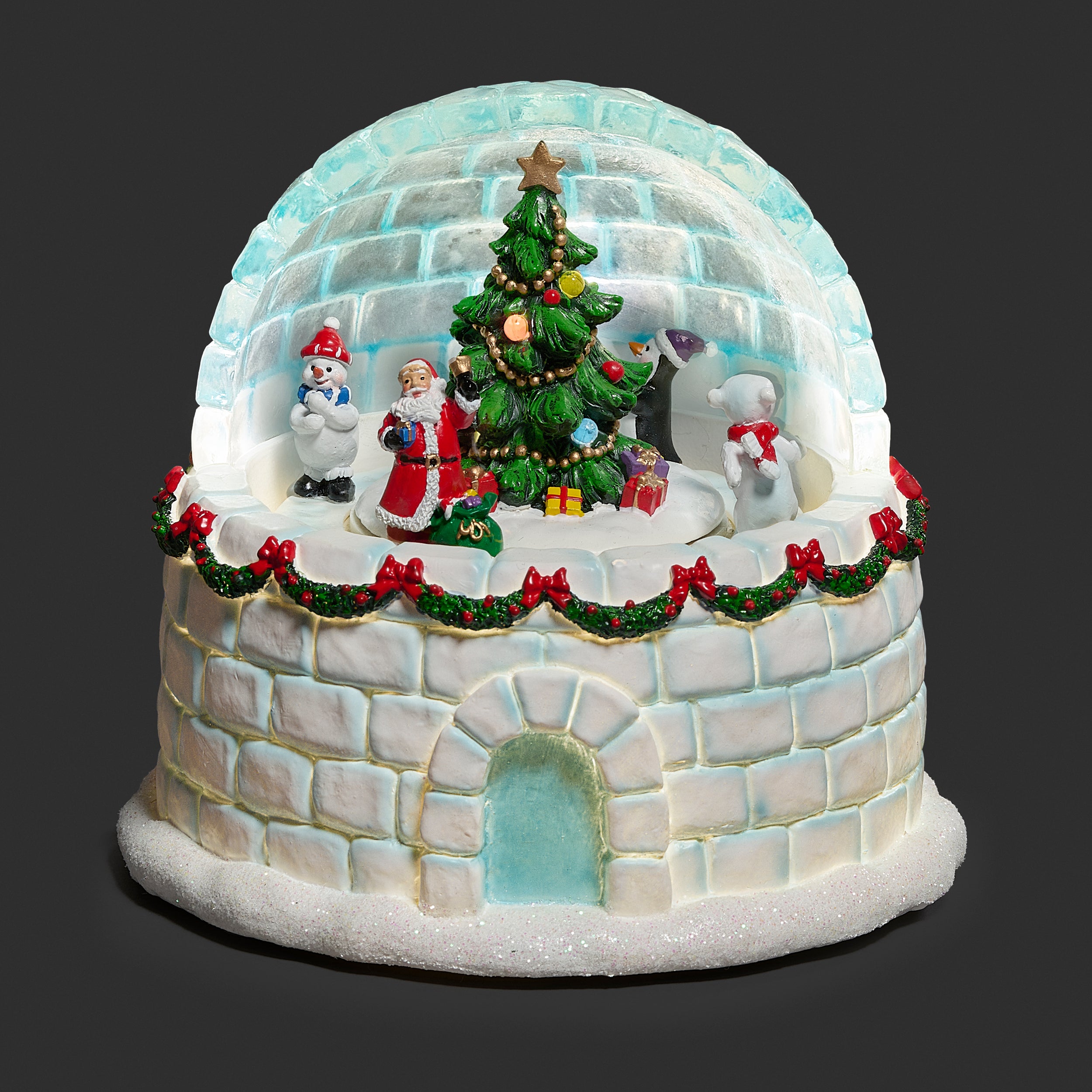 Lighted Musical Igloo with Rotating Holiday Characters