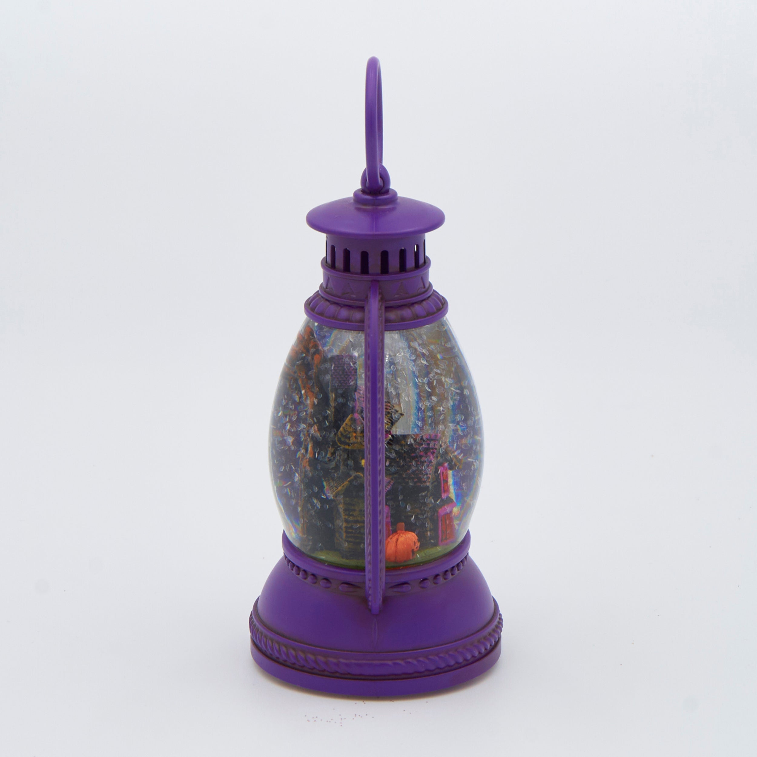 Glitterdome Lighted Haunted House Purple Lantern – Shimmering Merry Lites