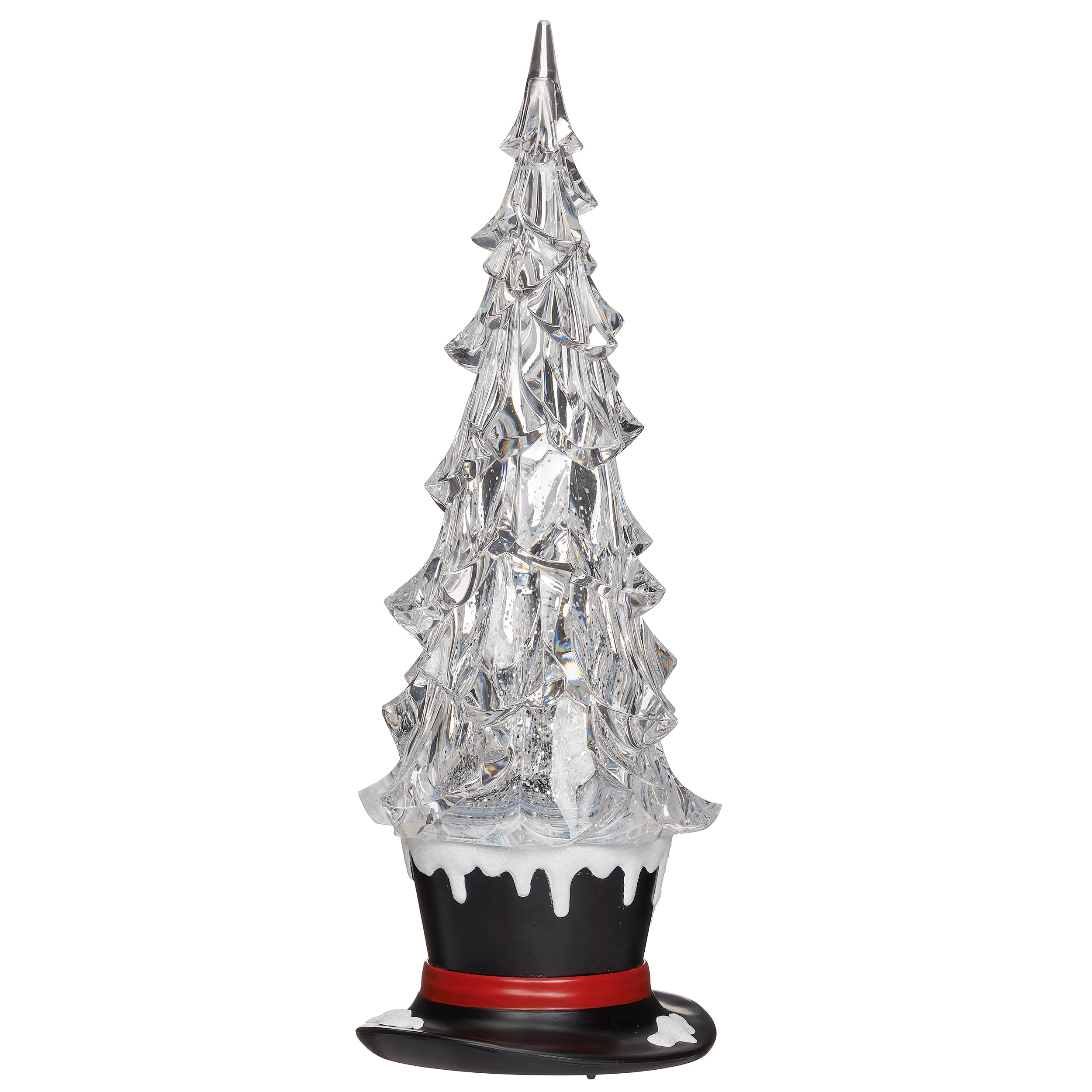 Confetti Lites Lighted Swirl Clear Tree on a Top Hat