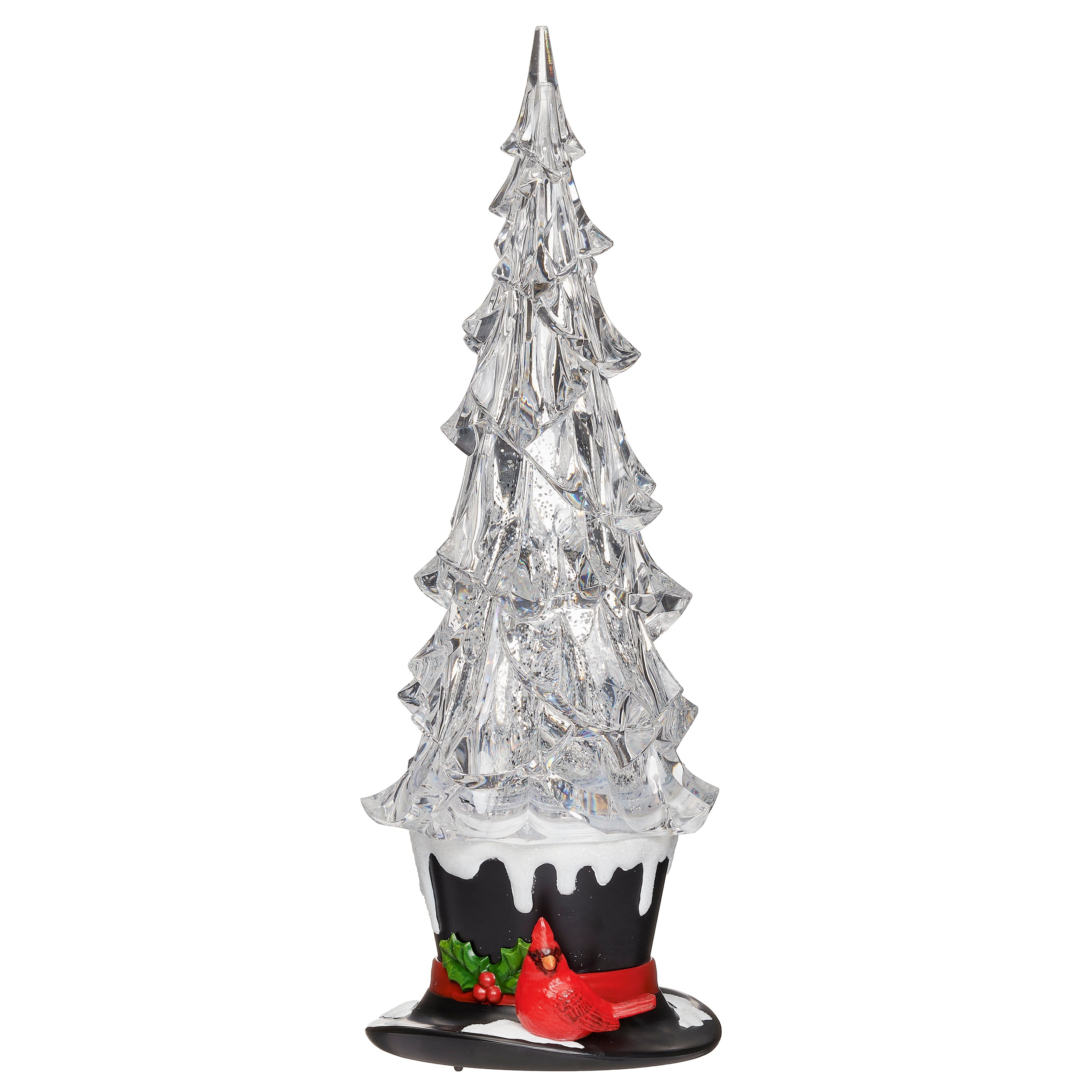 Confetti Lites Lighted Swirl Clear Tree on a Top Hat